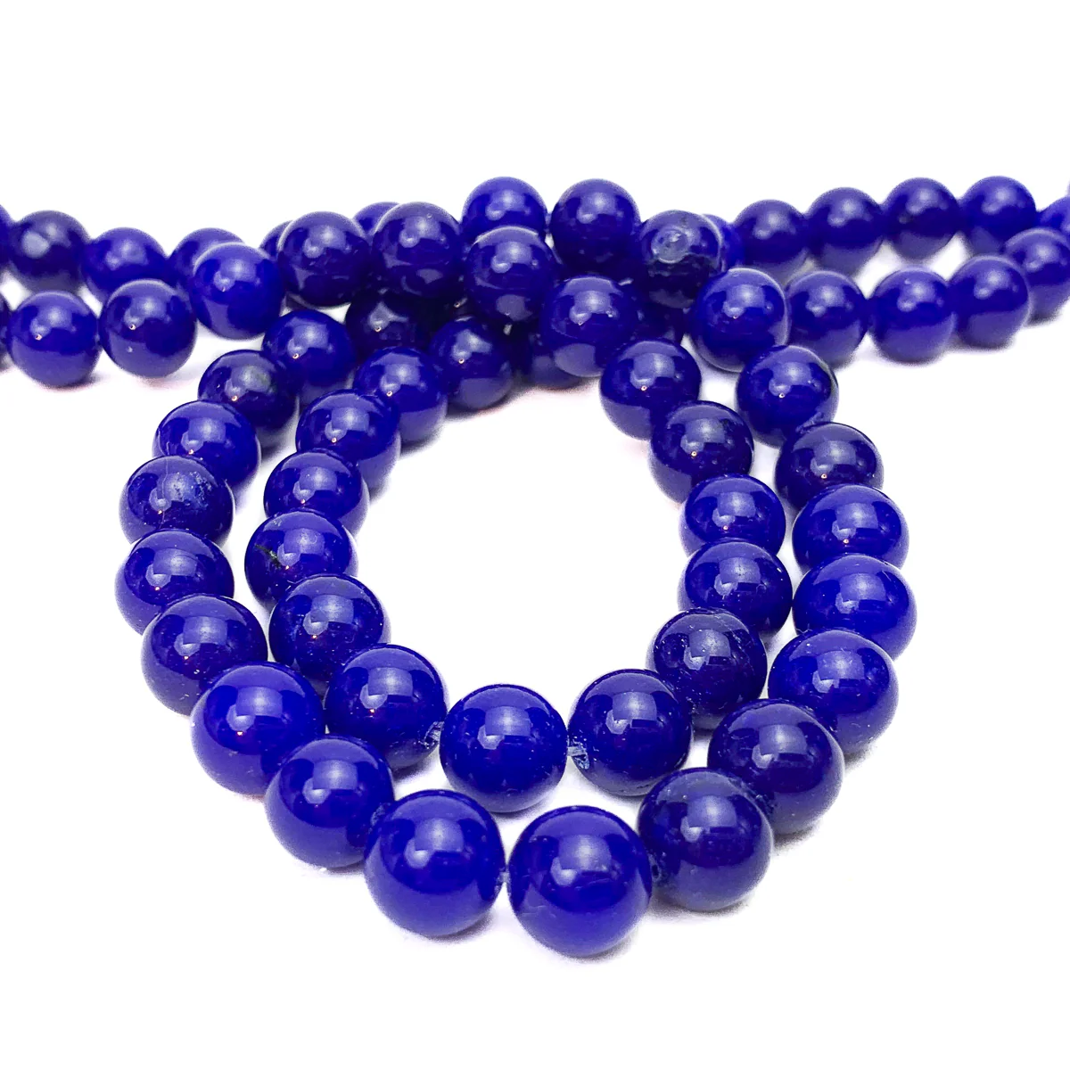 Dark Blue Agate 10mm Smooth Rounds Bead Strand - Image 6
