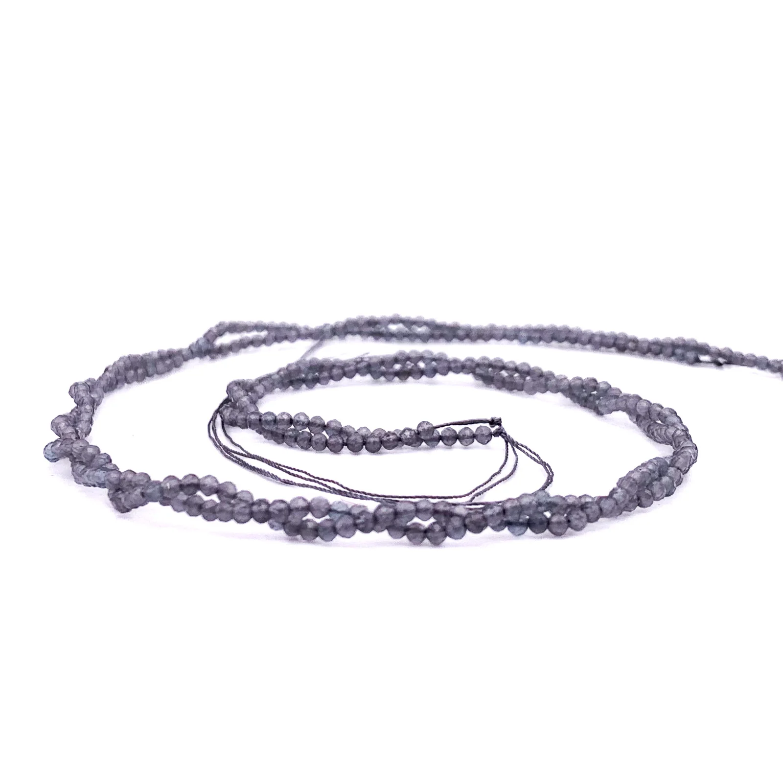 Agate Grey 2mm Faceted Rounds Bead Strand - Image 7