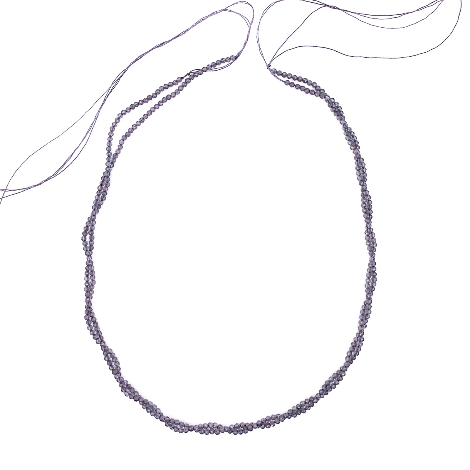 Agate Grey 2mm Faceted Rounds Bead Strand - Image 8