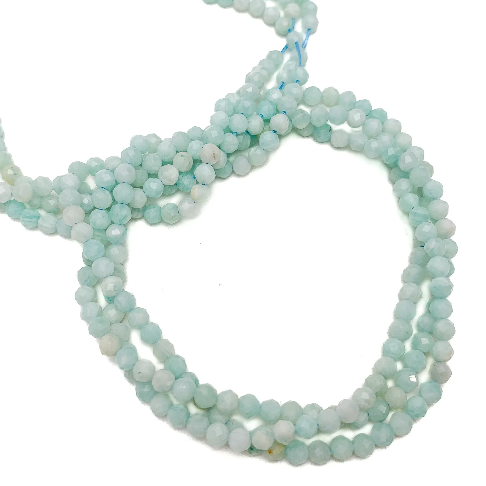 Amazonite 3.5mm Faceted Rounds Bead Strand - Image 5