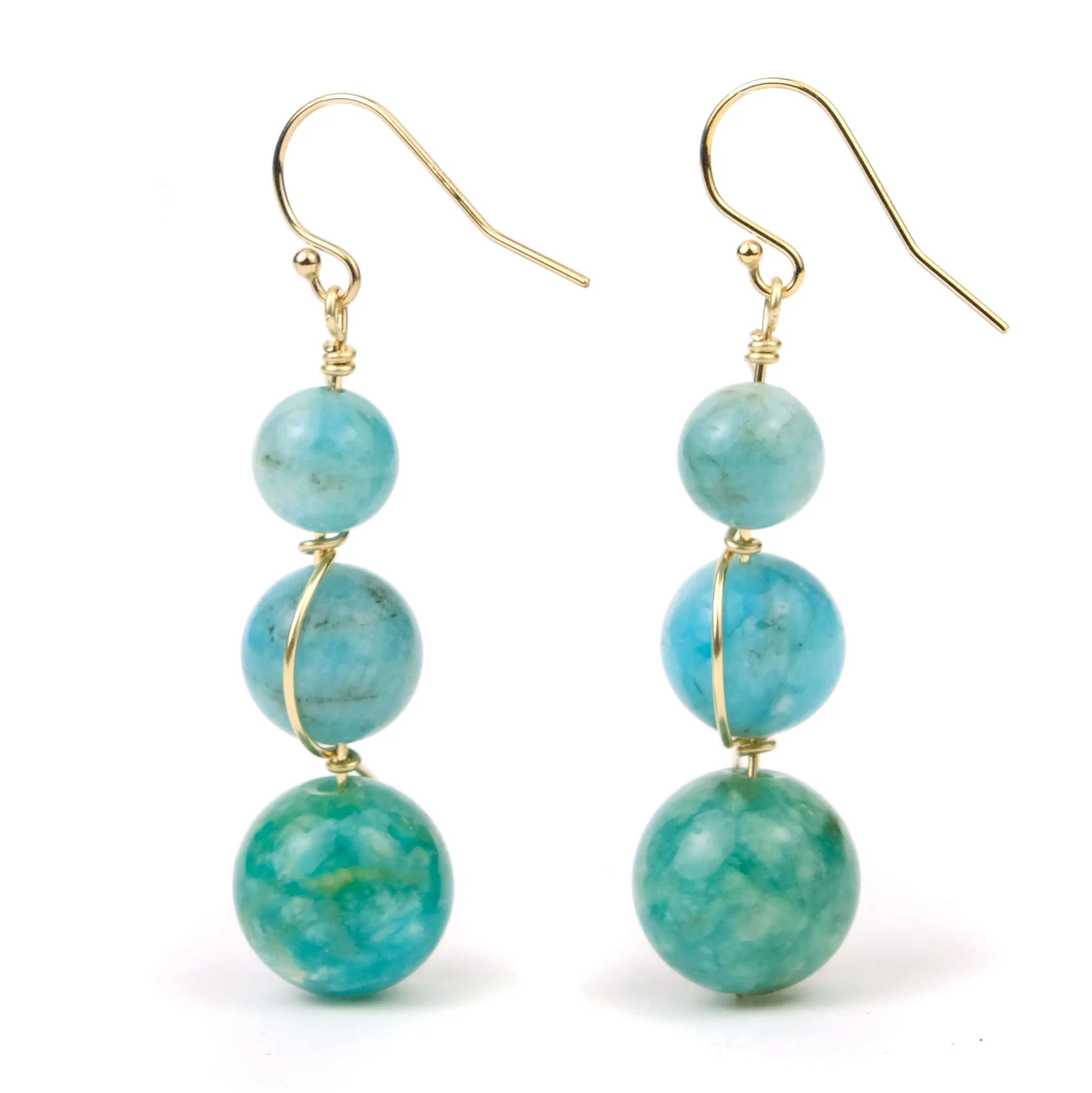 Amazonite Earrings with Gold Filled French Ear Wires - Image 2