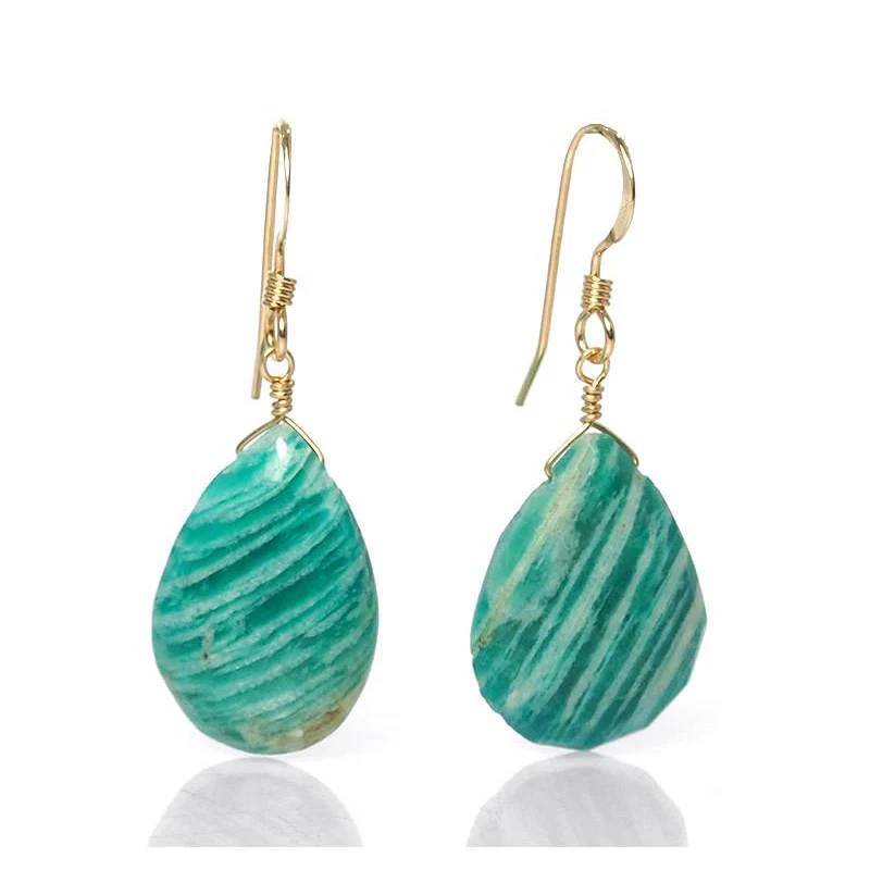 Amazonite Earrings with Gold Filled French Ear Wires - Image 2