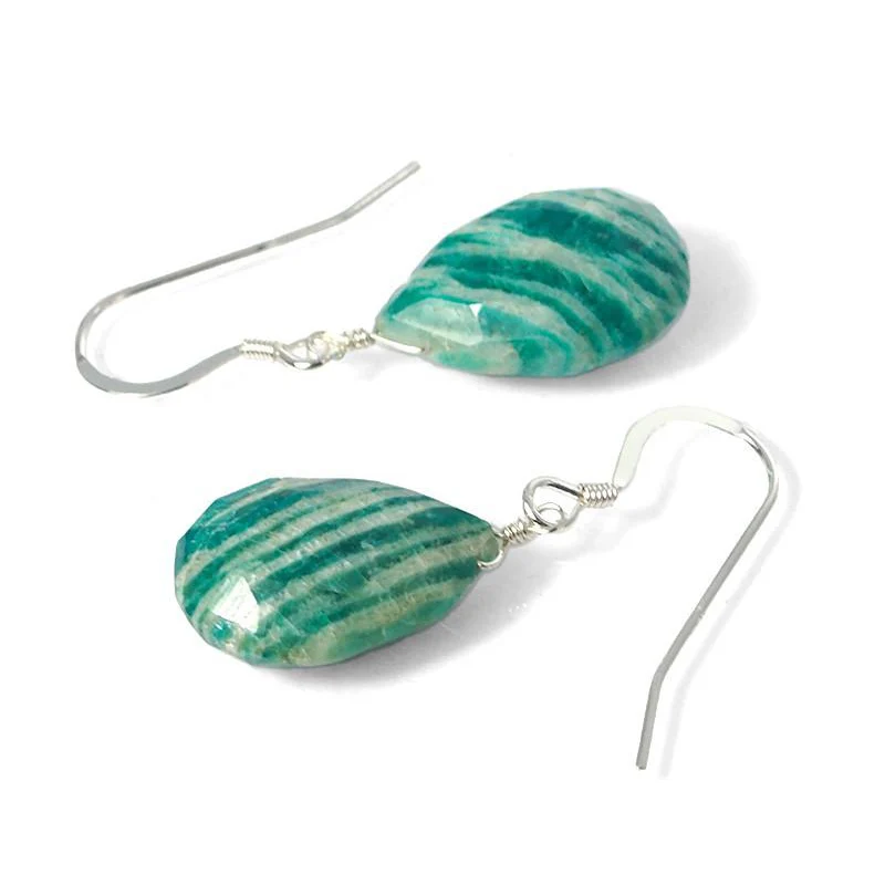 Amazonite Earrings with Sterling Silver French Ear Wires - Image 2