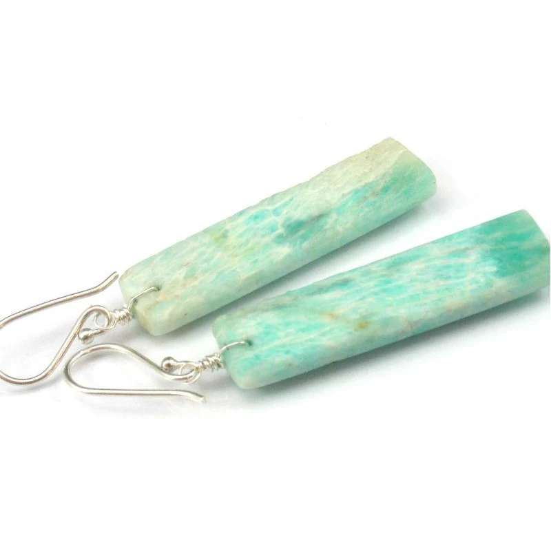 Amazonite Earrings with Sterling Silver French Ear Wires - Image 2