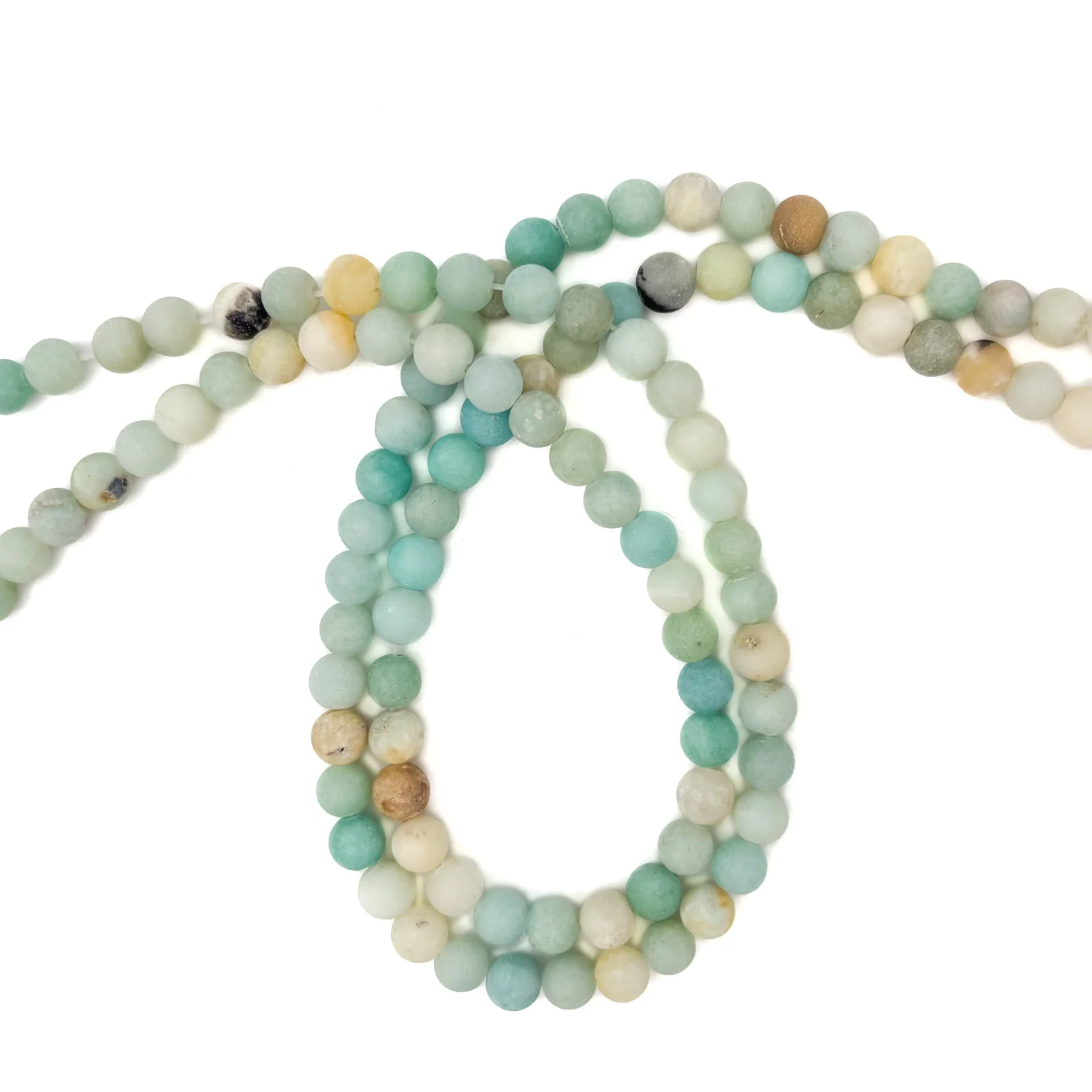 Amazonite Matte 6.5mm Smooth Rounds Bead Strand - Image 3