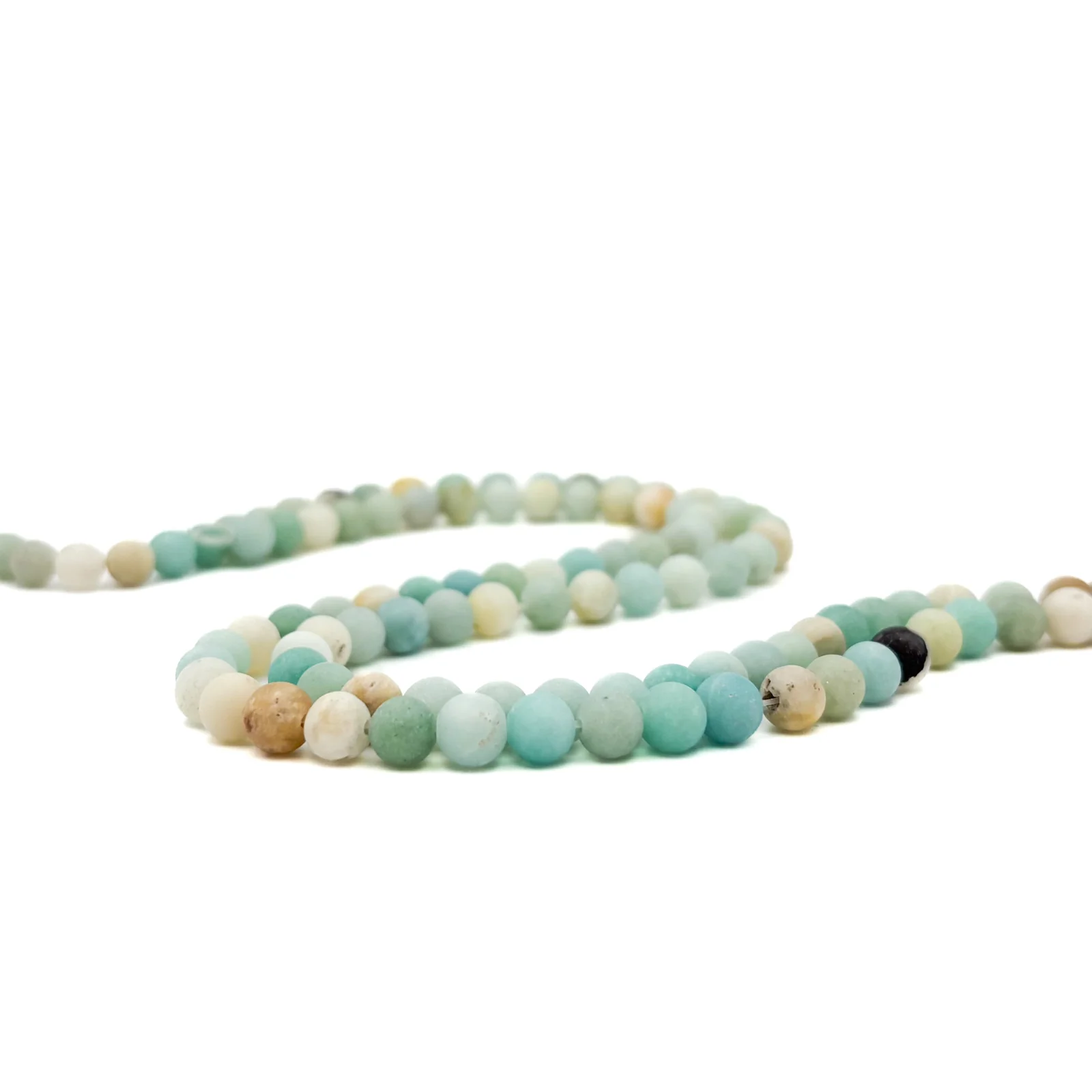 Amazonite Matte 6.5mm Smooth Rounds Bead Strand - Image 5