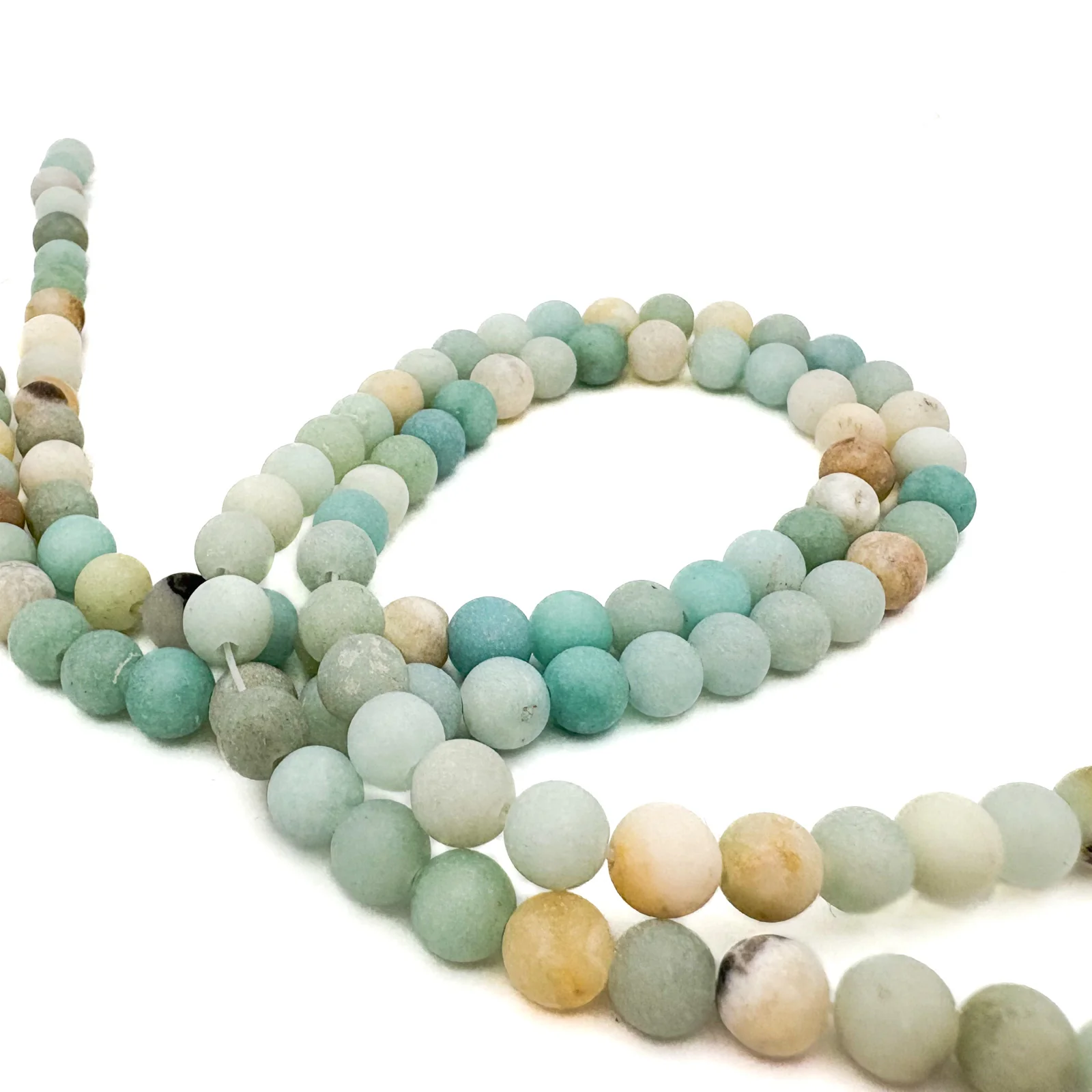 Amazonite Matte 6.5mm Smooth Rounds Bead Strand - Image 8