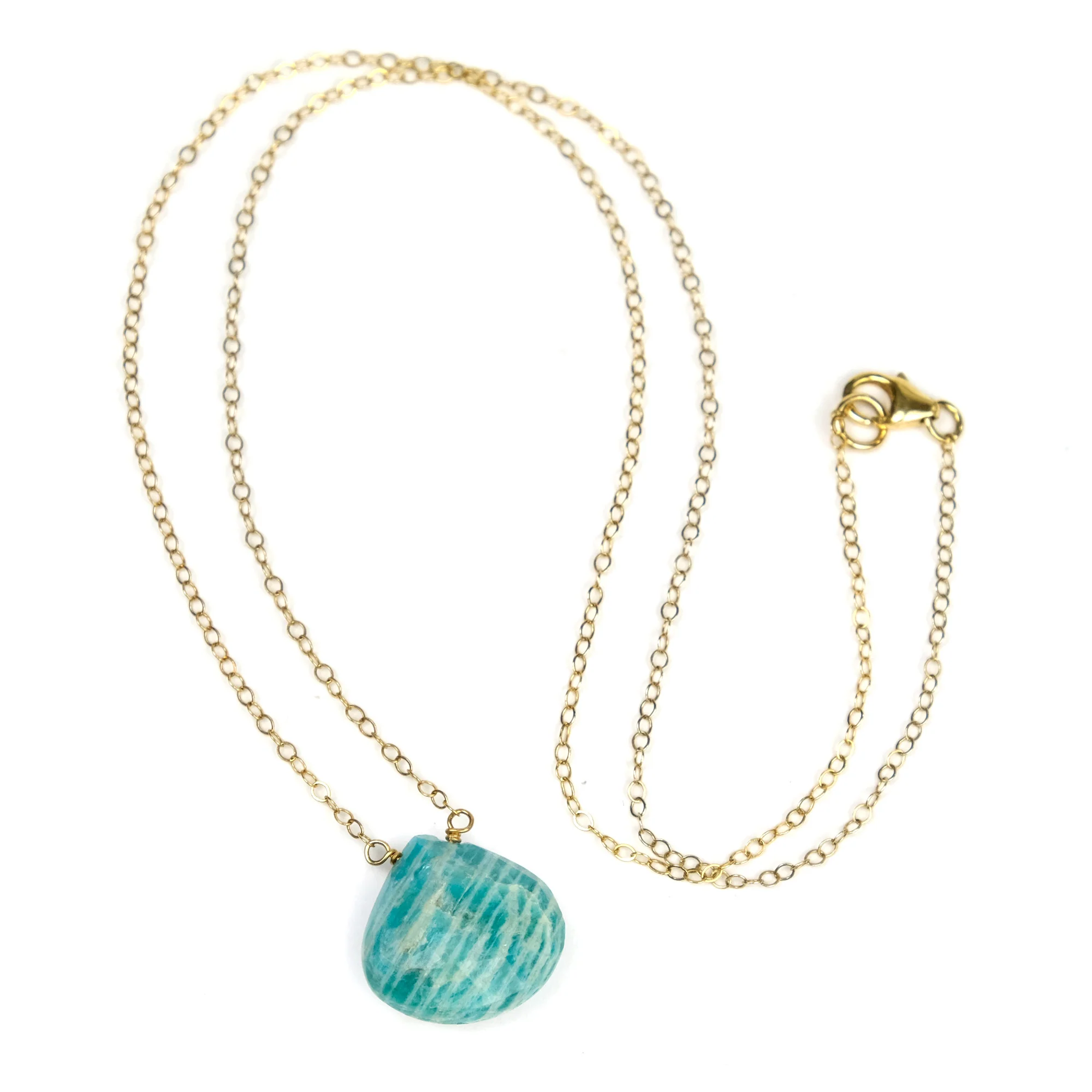 Amazonite Necklace On Gold Filled Chain With Gold Filled Trigger Clasp - Image 2