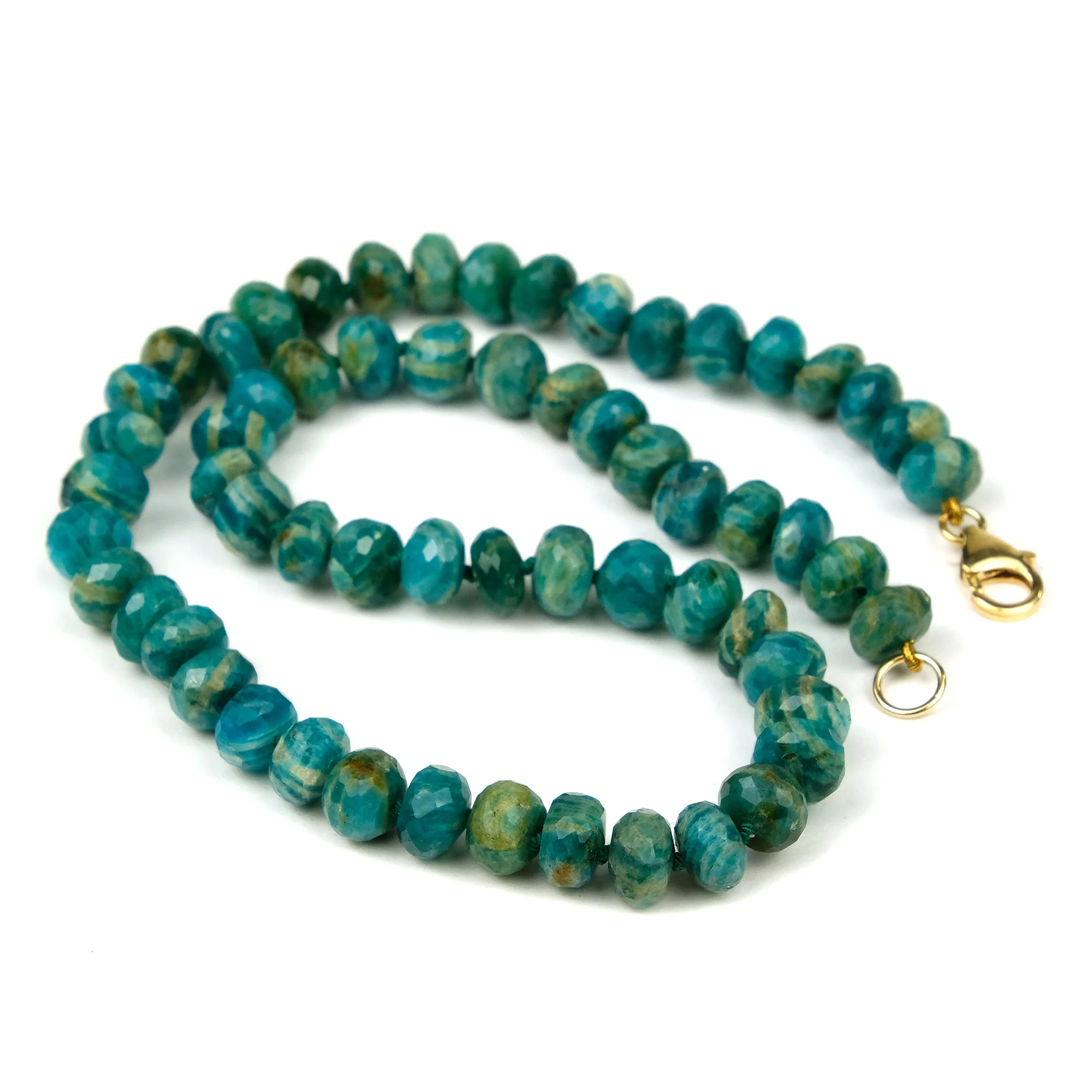 Amazonite Knotted Necklace with Gold Filled Trigger Clasp - Image 2