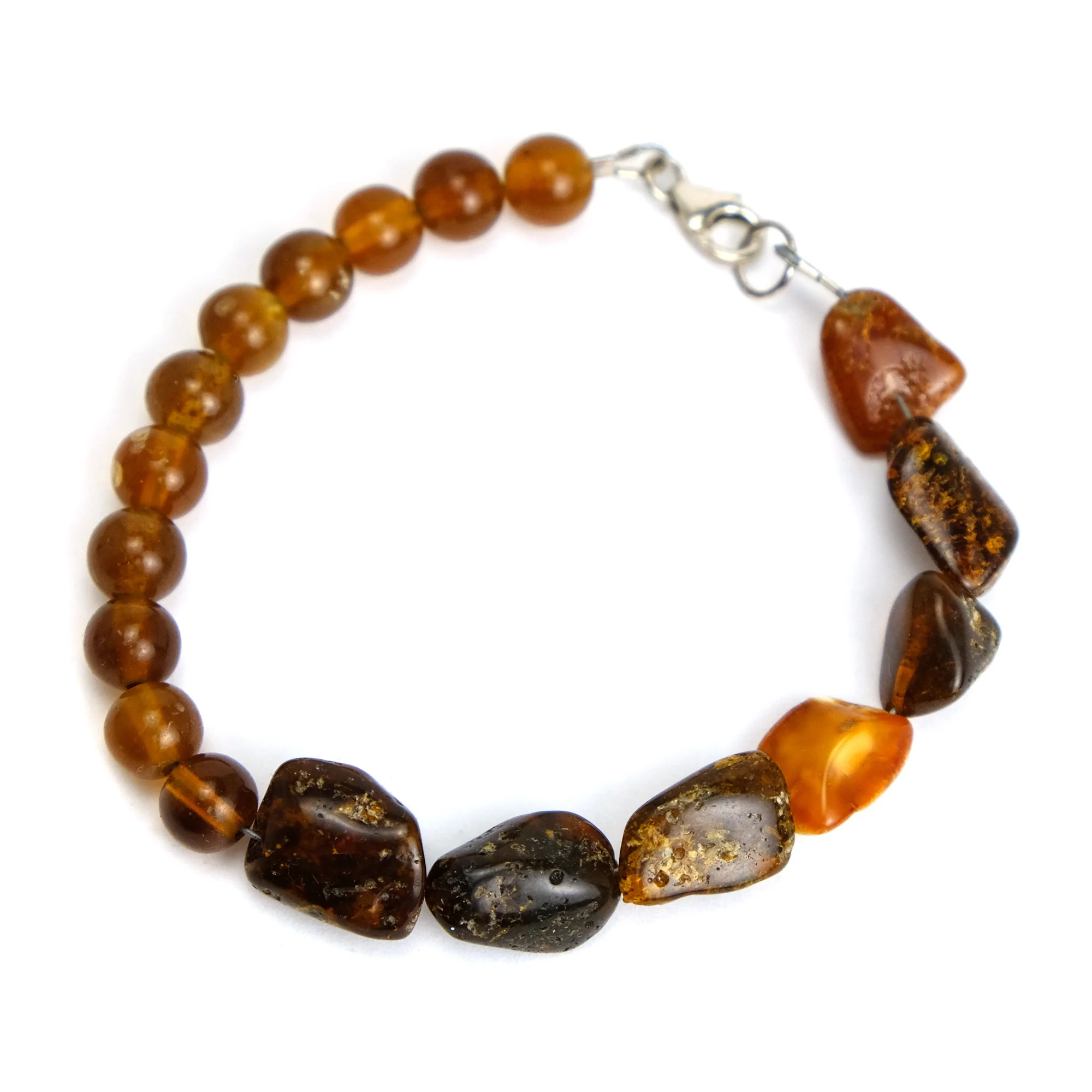 Amber Bracelet with Sterling Silver Trigger Clasp - Image 2