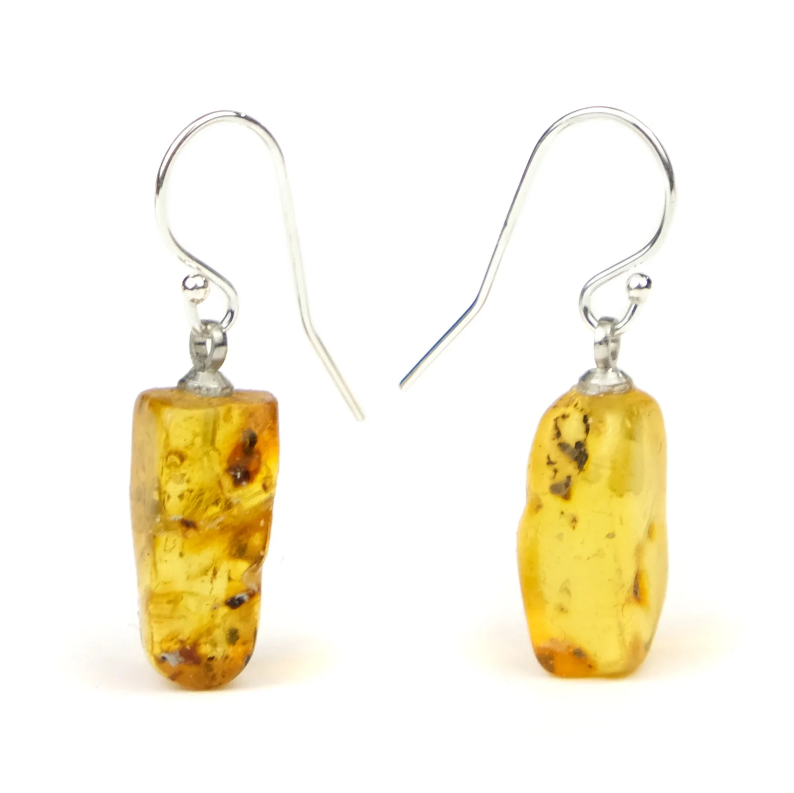Amber Earrings with Sterling Silver French Ear Wires - Image 2