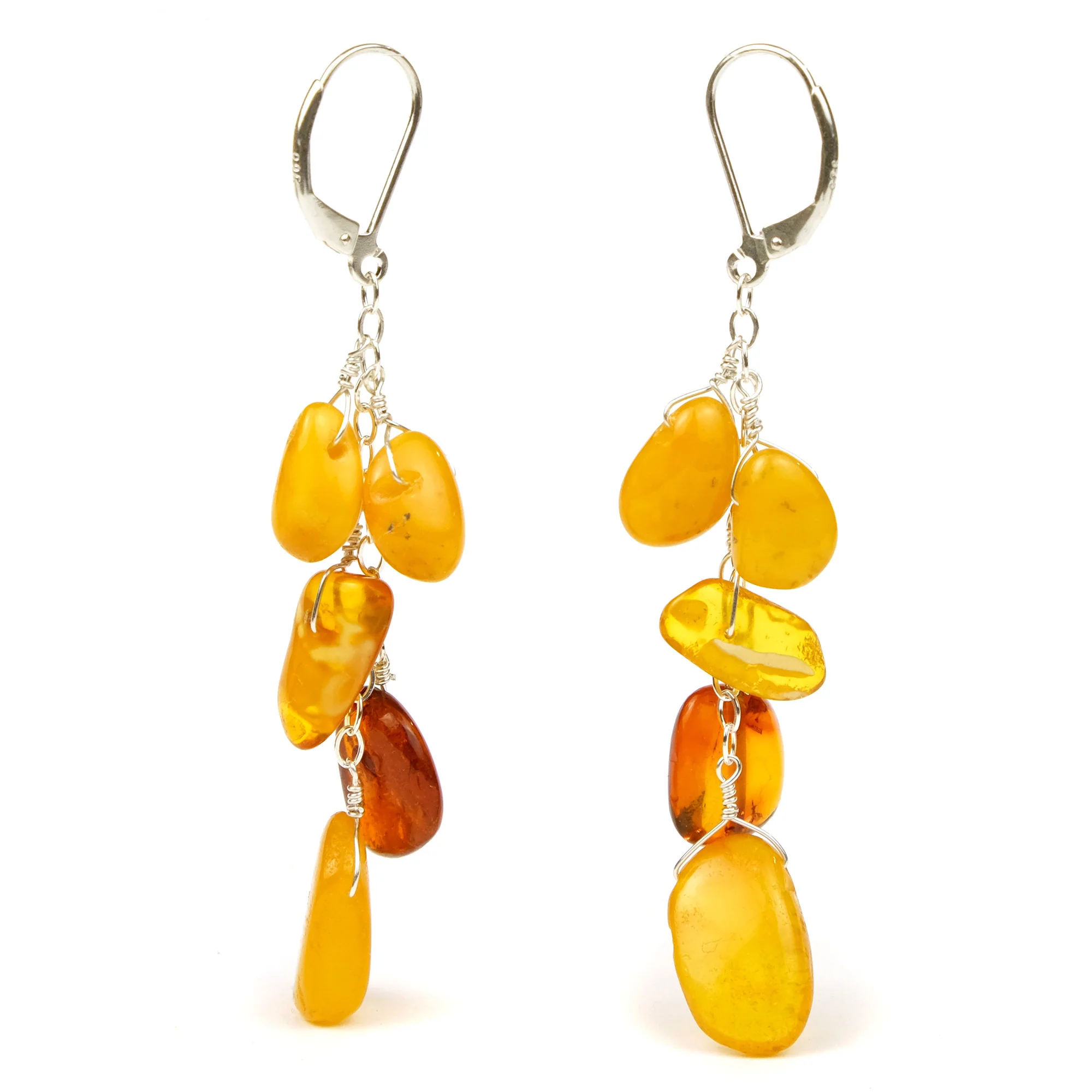 Amber Earrings with Sterling Silver Latch Back - Image 2