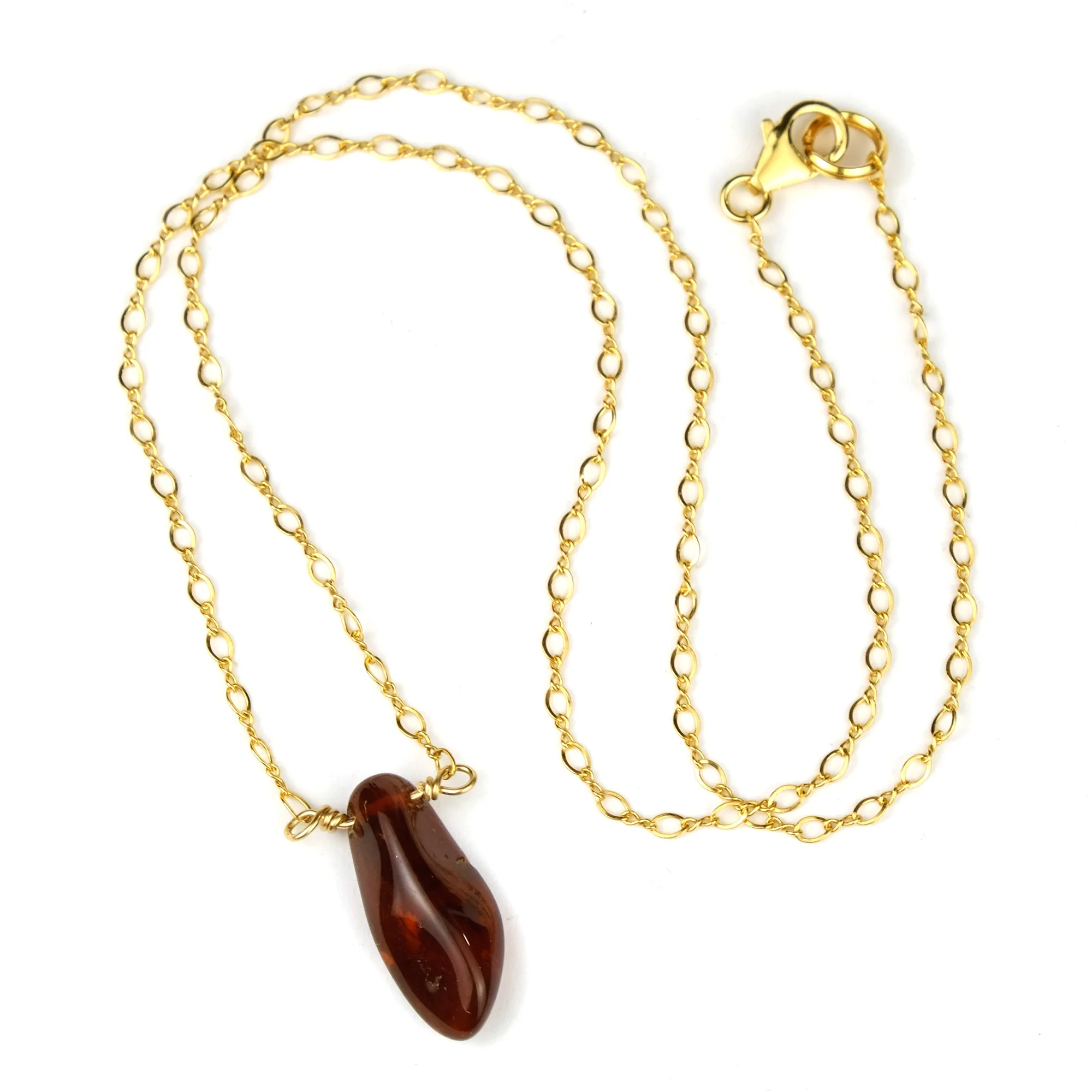 Amber Necklace On Gold Filled Chain With Gold Filled Trigger Clasp - Image 2