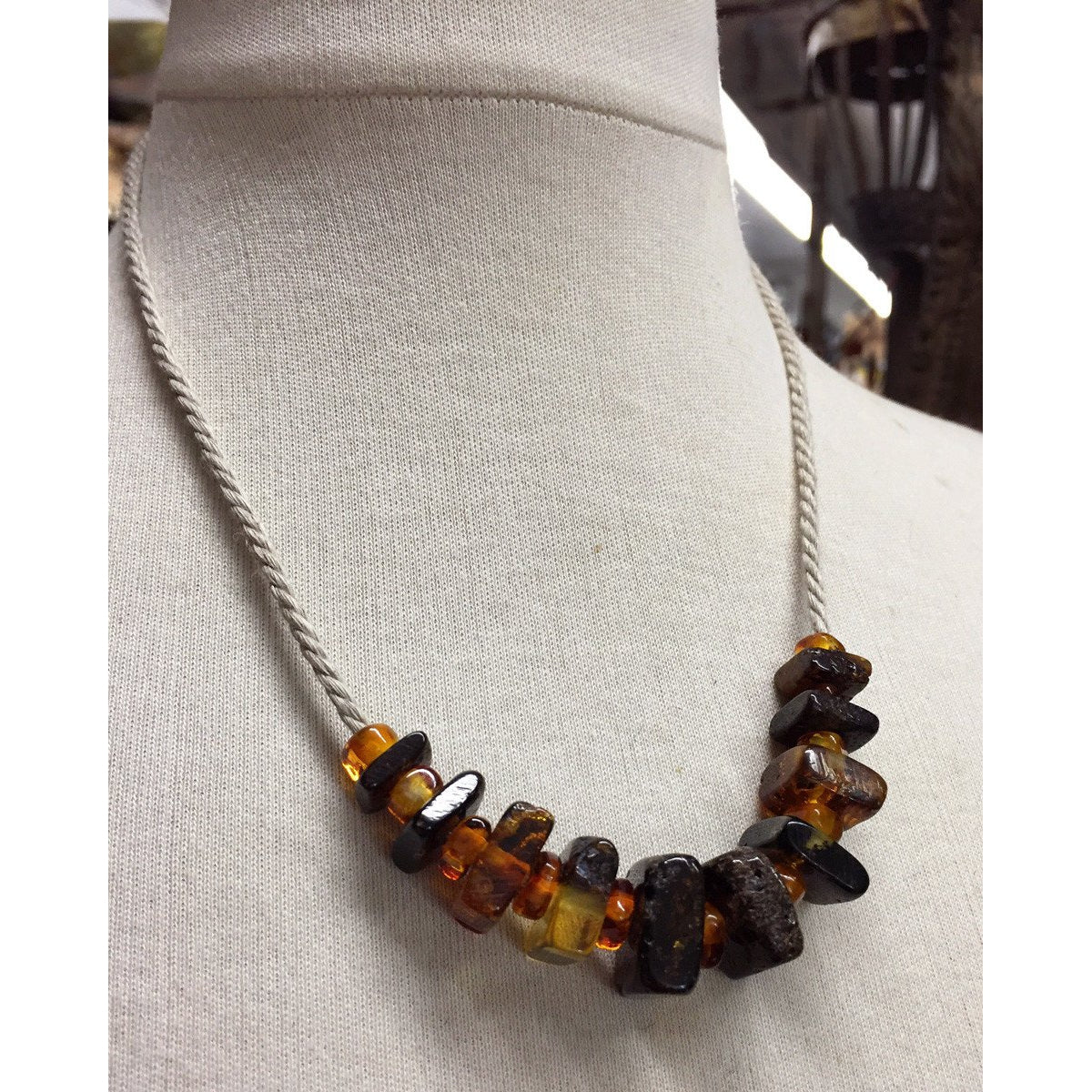 Amber Square Cut Necklace - Image 4