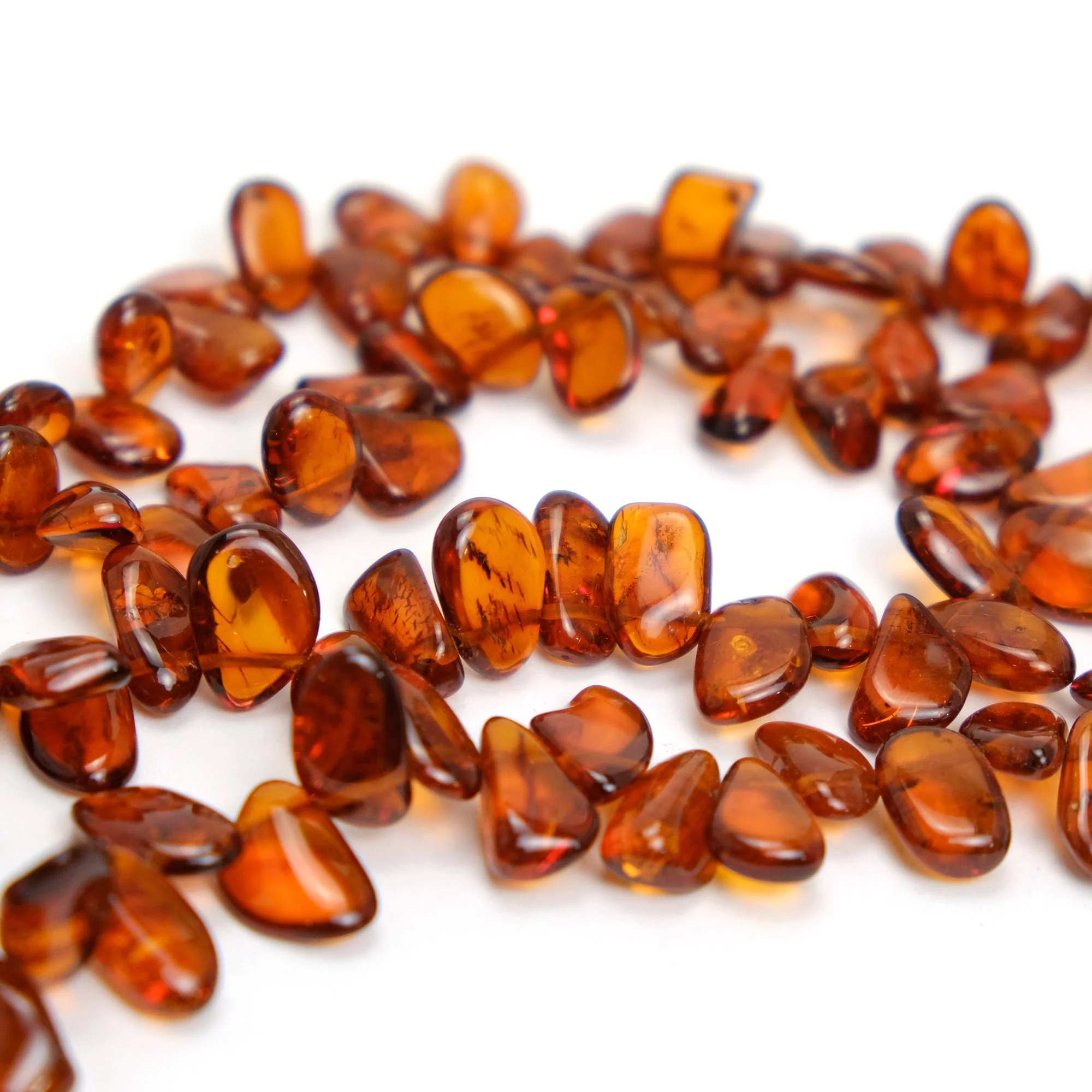 Amber Teardrop Strand Necklace - Image 2