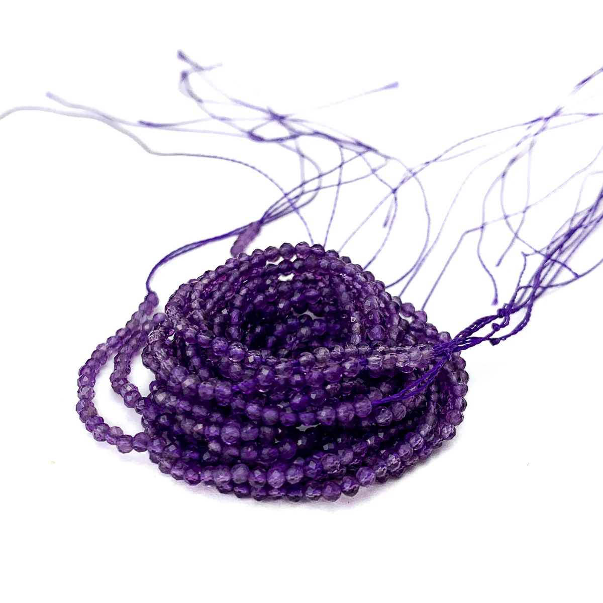 Amethyst Dark 2mm Micro Faceted Rounds - Image 3