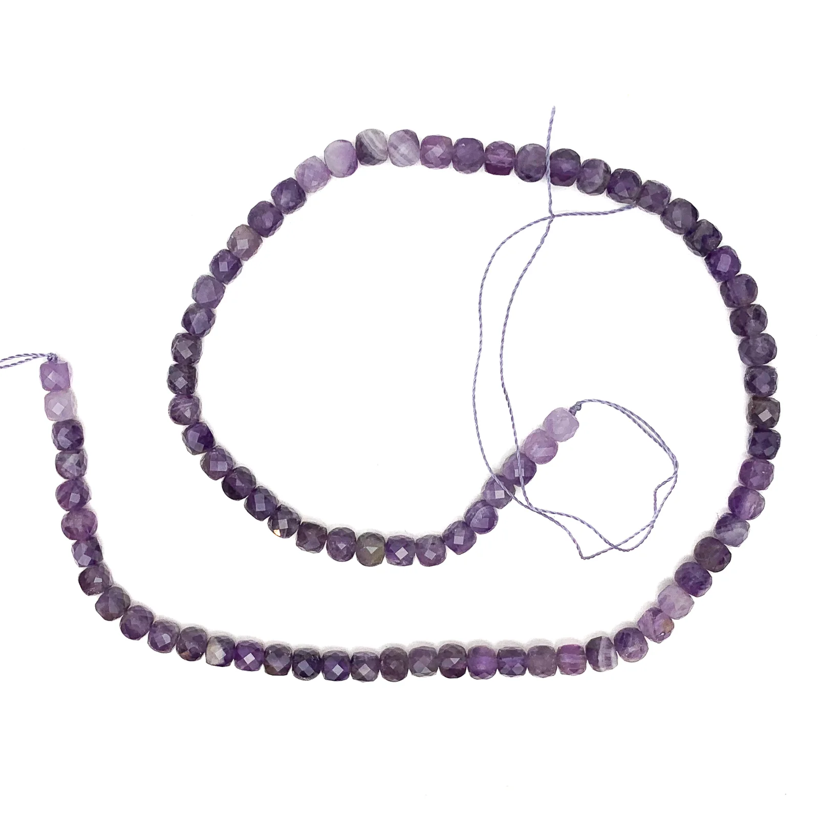 Amethyst 5mm Faceted Cubes Bead Strand - Image 2