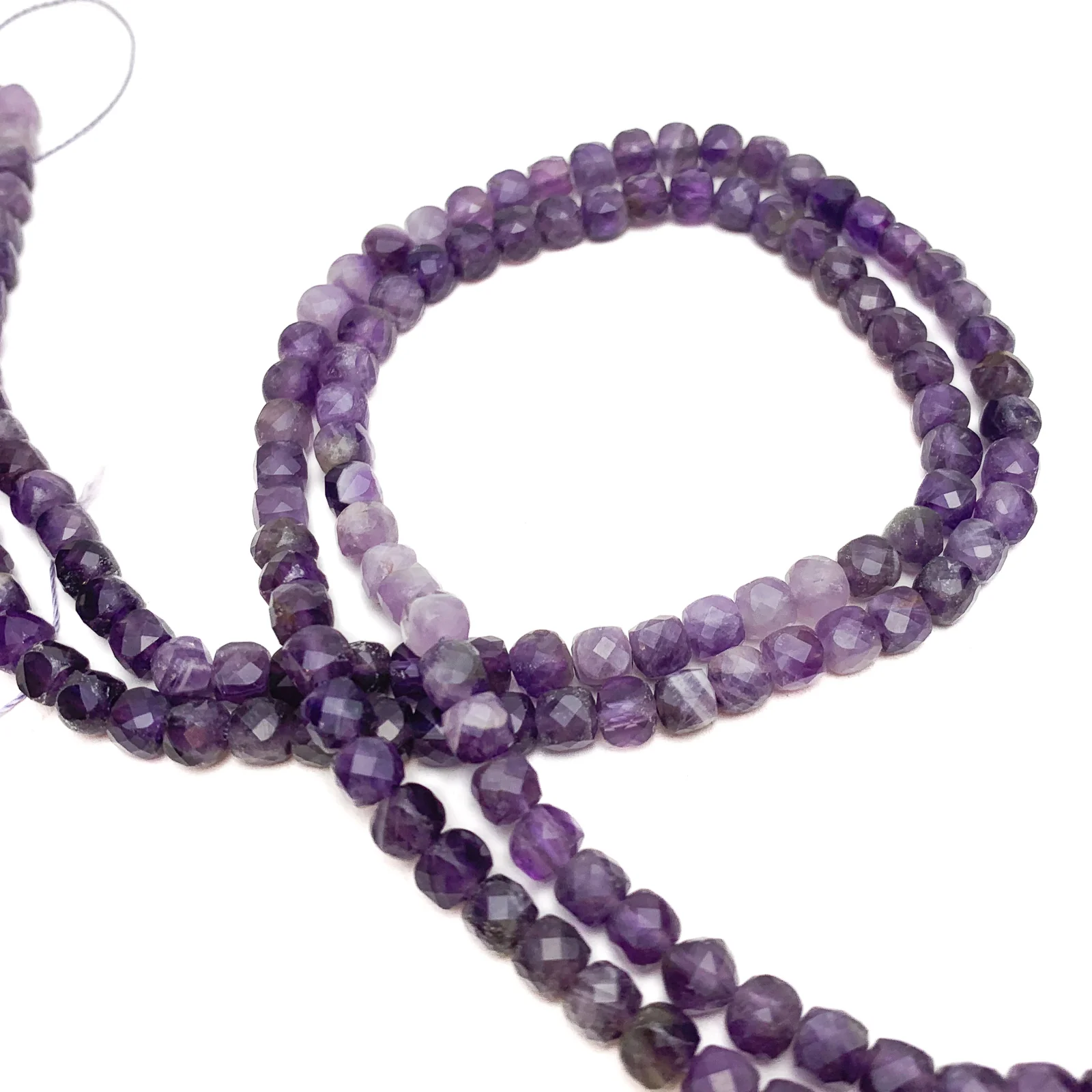 Amethyst 5mm Faceted Cubes Bead Strand - Image 3