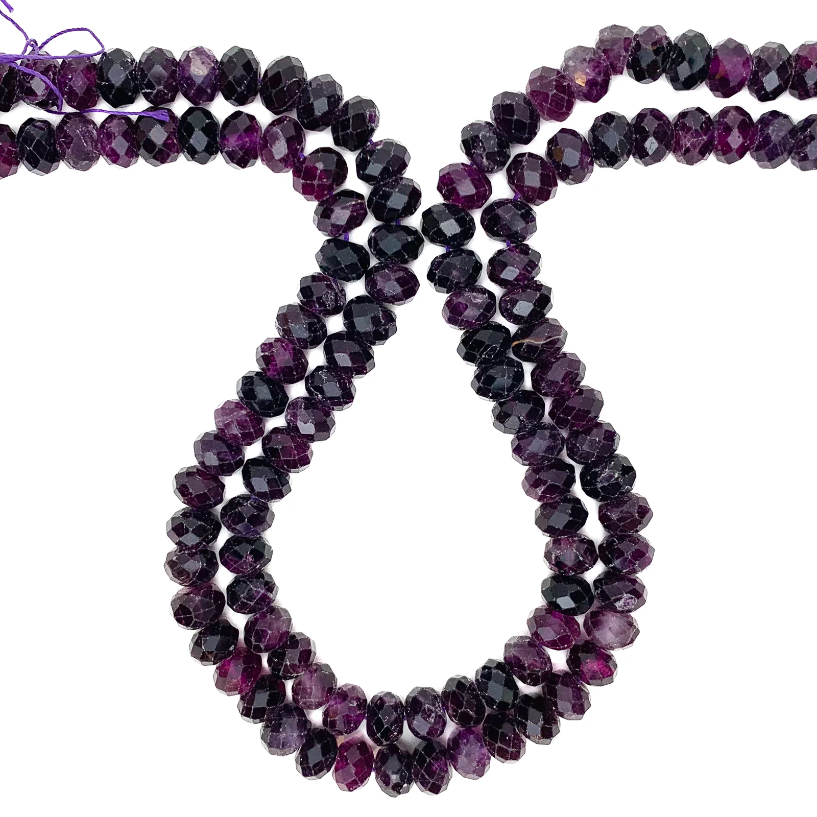 Amethyst 9mm Faceted Rondelles Bead Strand - Image 3