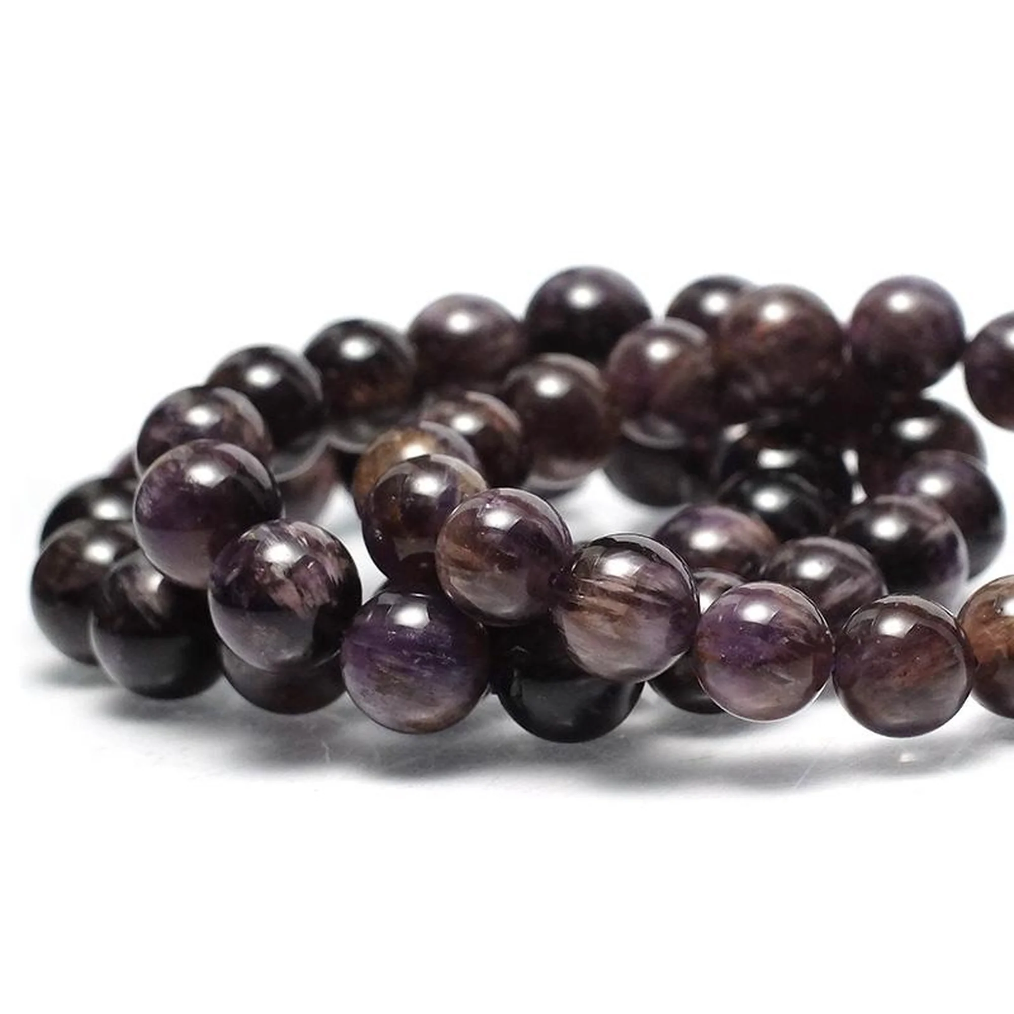 Amethyst Cacoxenite Stretch Bracelet 12mm,13mm,14mm - Image 2
