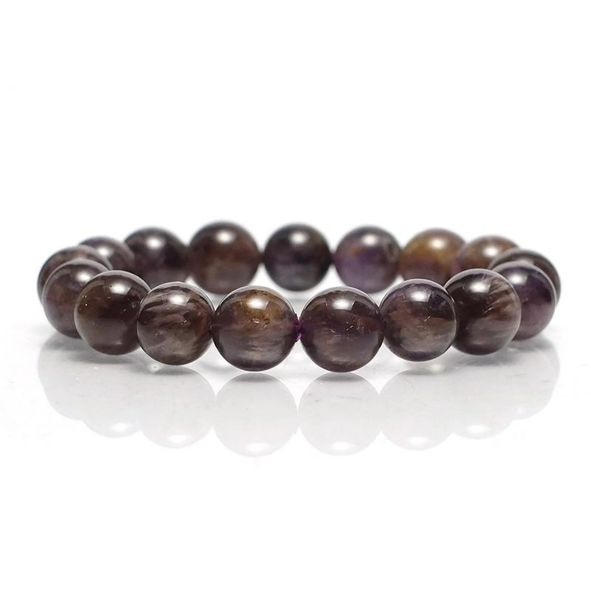 Amethyst Cacoxenite Stretch Bracelet 12mm,13mm,14mm - Image 4