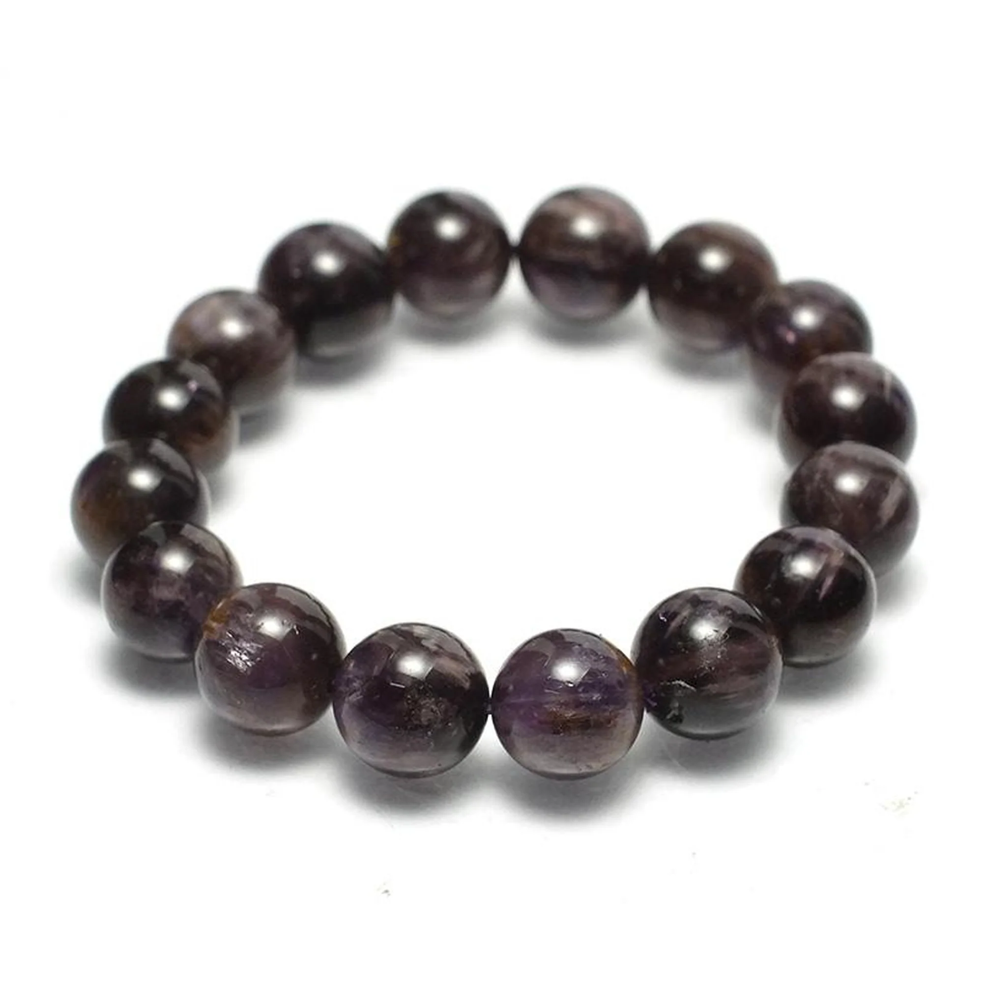 Amethyst Cacoxenite Stretch Bracelet 12mm,13mm,14mm - Image 5