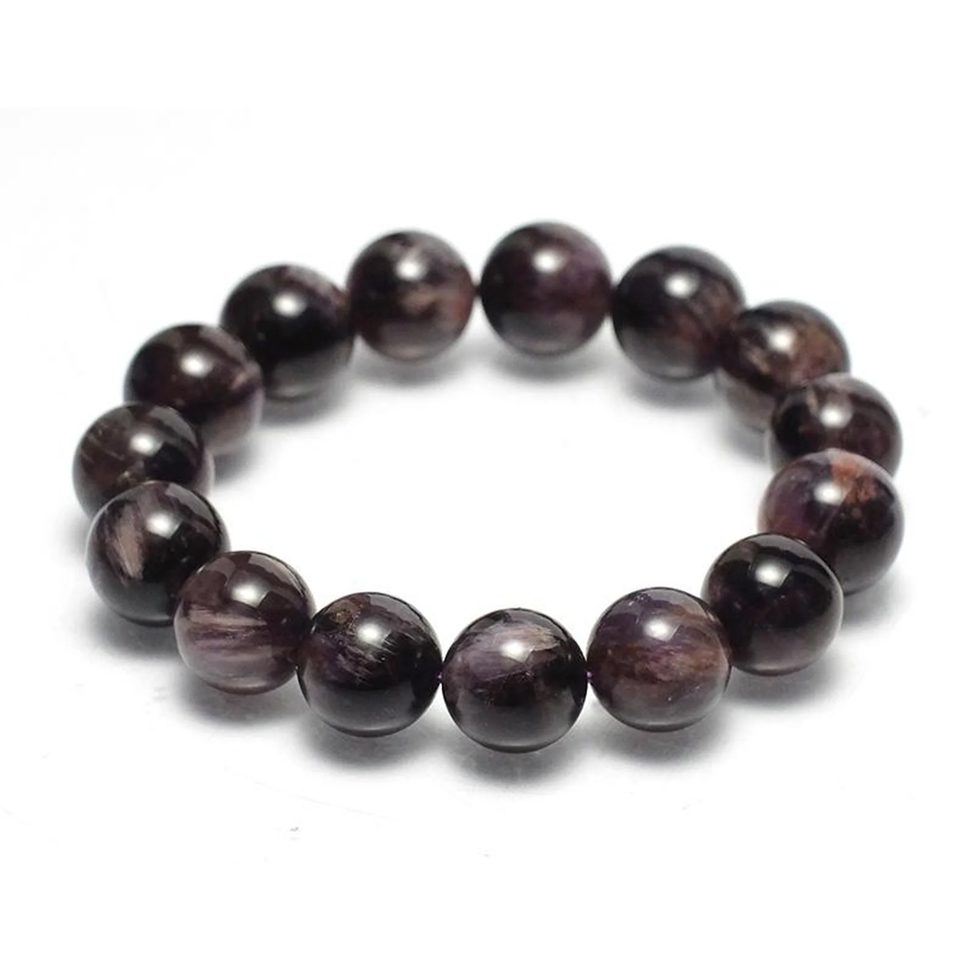 Amethyst Cacoxenite Stretch Bracelet 12mm,13mm,14mm - Image 7