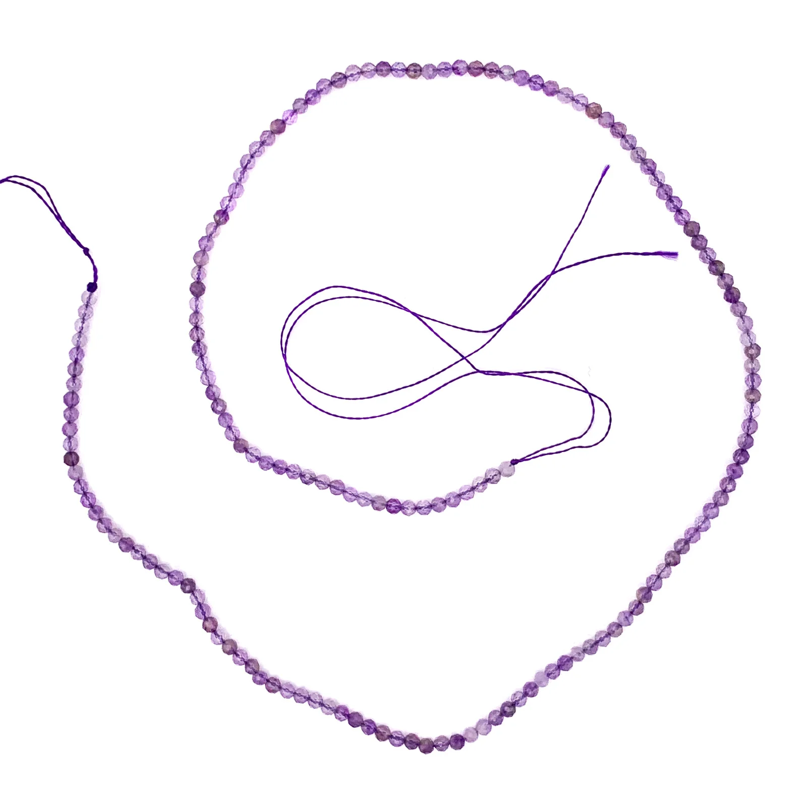 Amethyst Chevron Dream 2.5mm Faceted Rounds Bead Strand - Image 2
