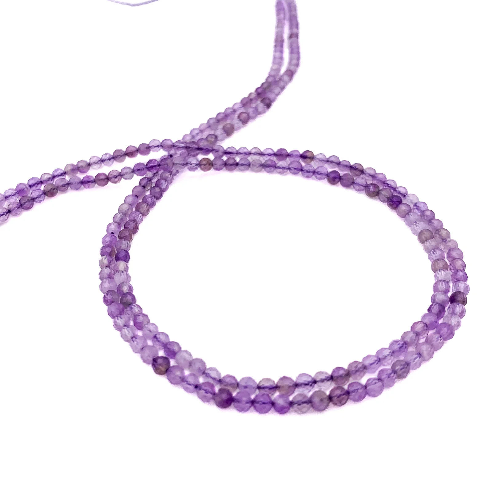 Amethyst Chevron Dream 2.5mm Faceted Rounds Bead Strand - Image 3