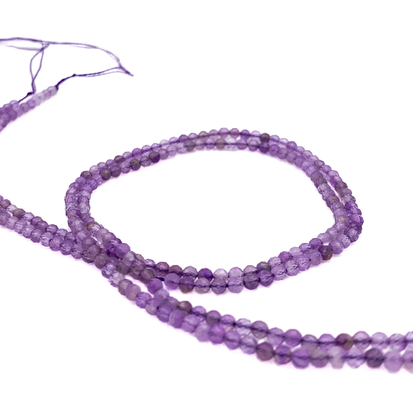 Amethyst Chevron Dream 2.5mm Faceted Rounds Bead Strand - Image 4
