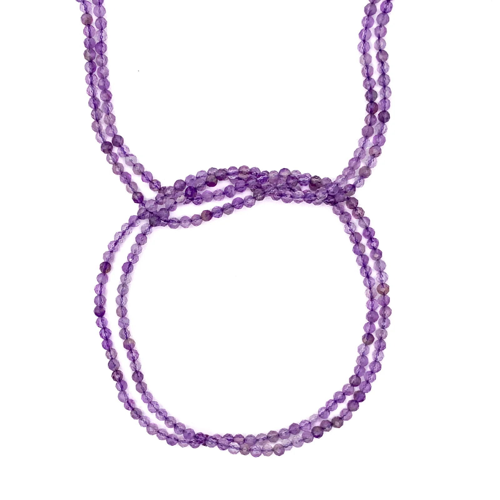 Amethyst Chevron Dream 2.5mm Faceted Rounds Bead Strand - Image 5