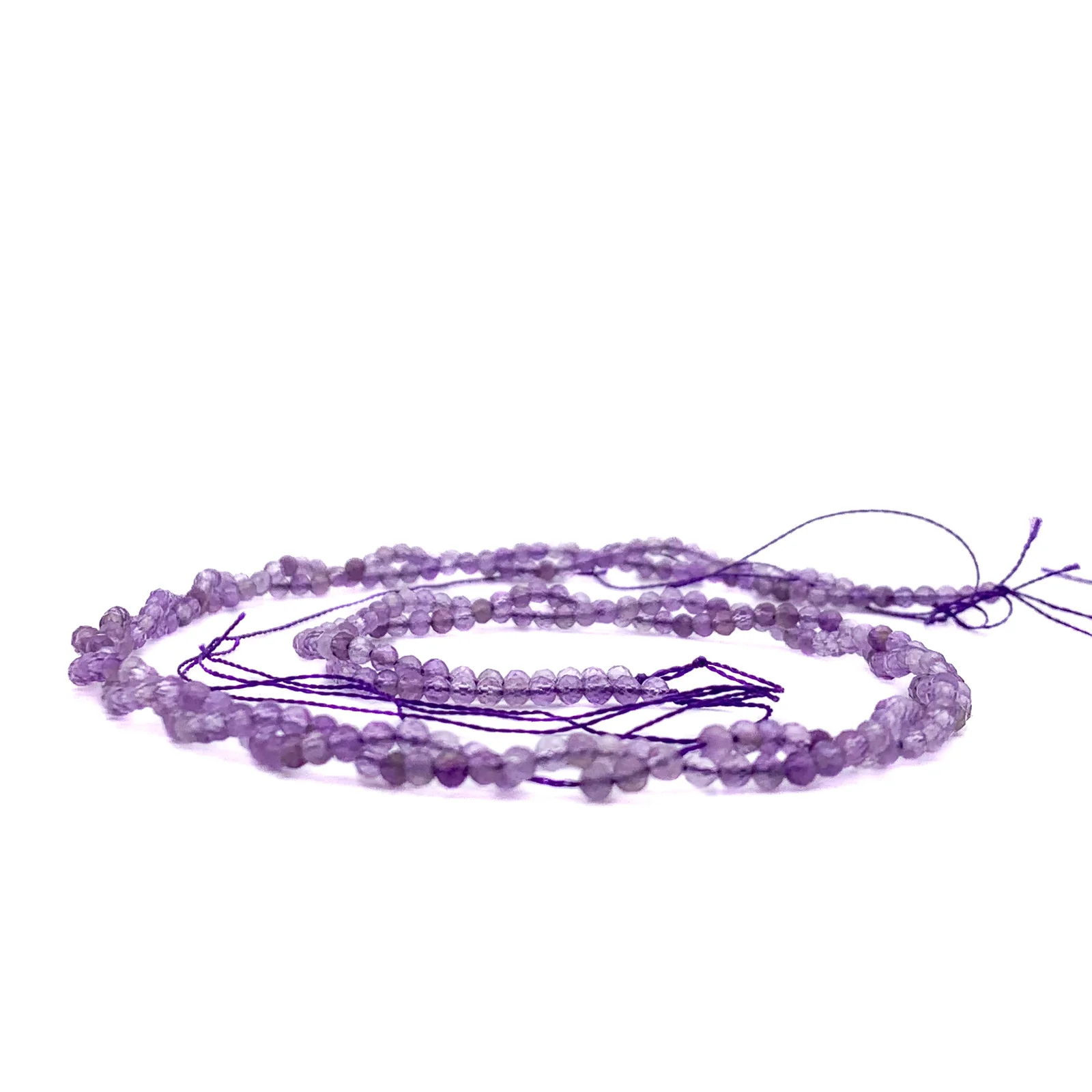 Amethyst Chevron Dream 2.5mm Faceted Rounds Bead Strand - Image 7