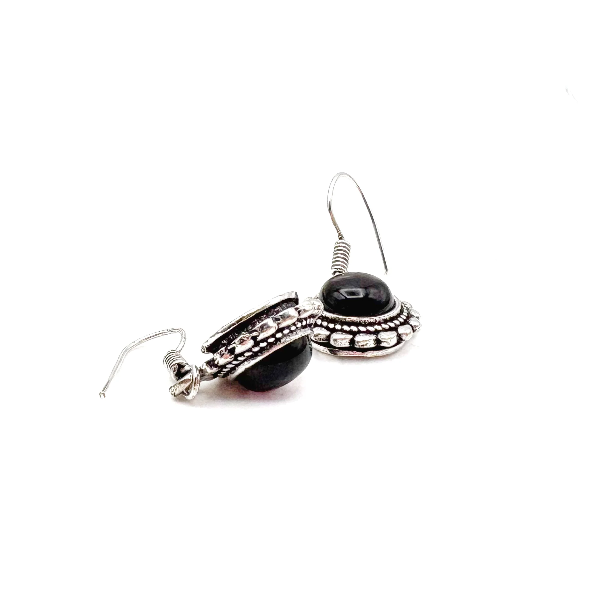 Amethyst Circle Rope White Brass Earrings - Image 11