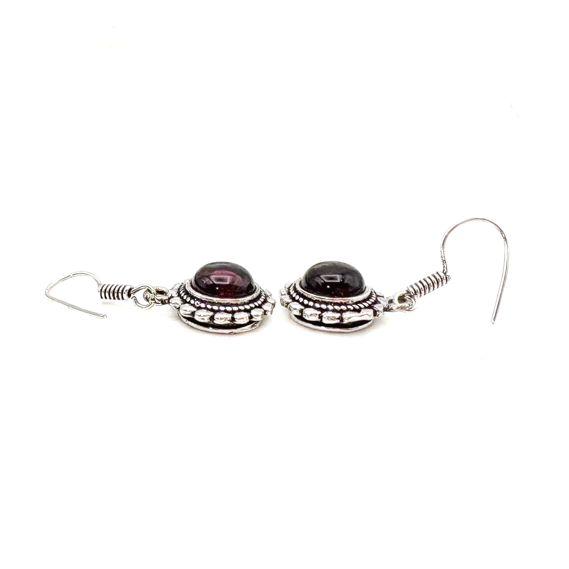 Amethyst Circle Rope White Brass Earrings - Image 4
