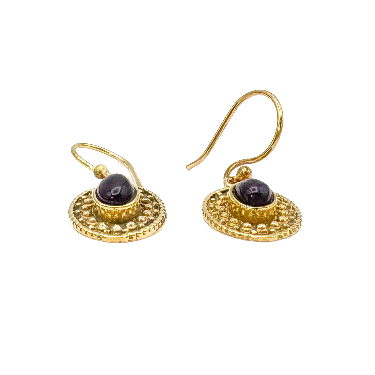 Amethyst Dots & Ovals Brass Earrings - Image 6