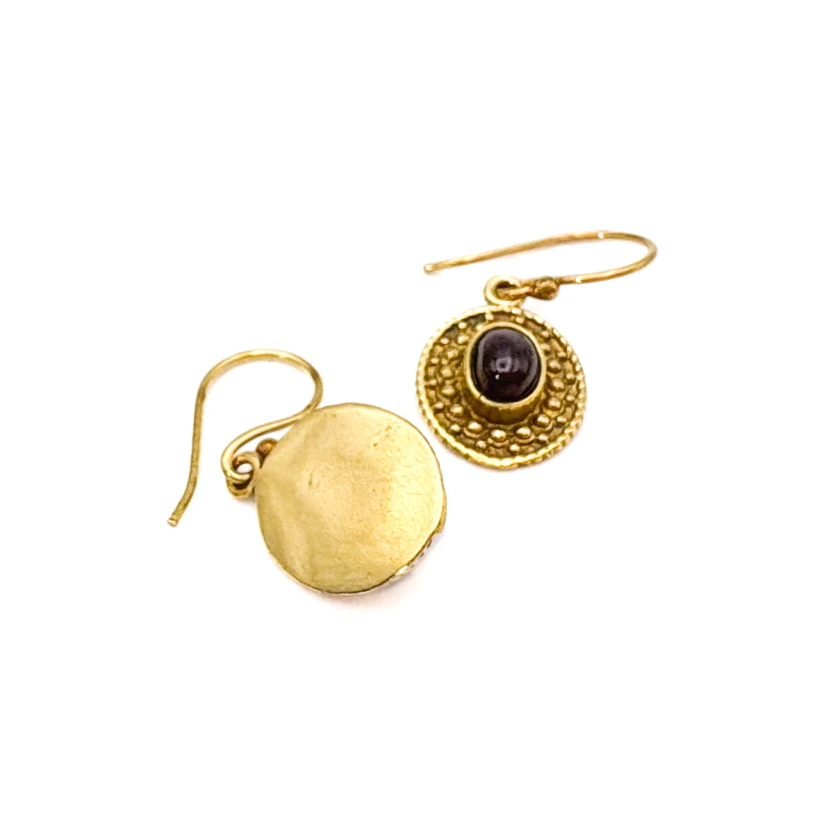 Amethyst Dots & Ovals Brass Earrings - Image 7