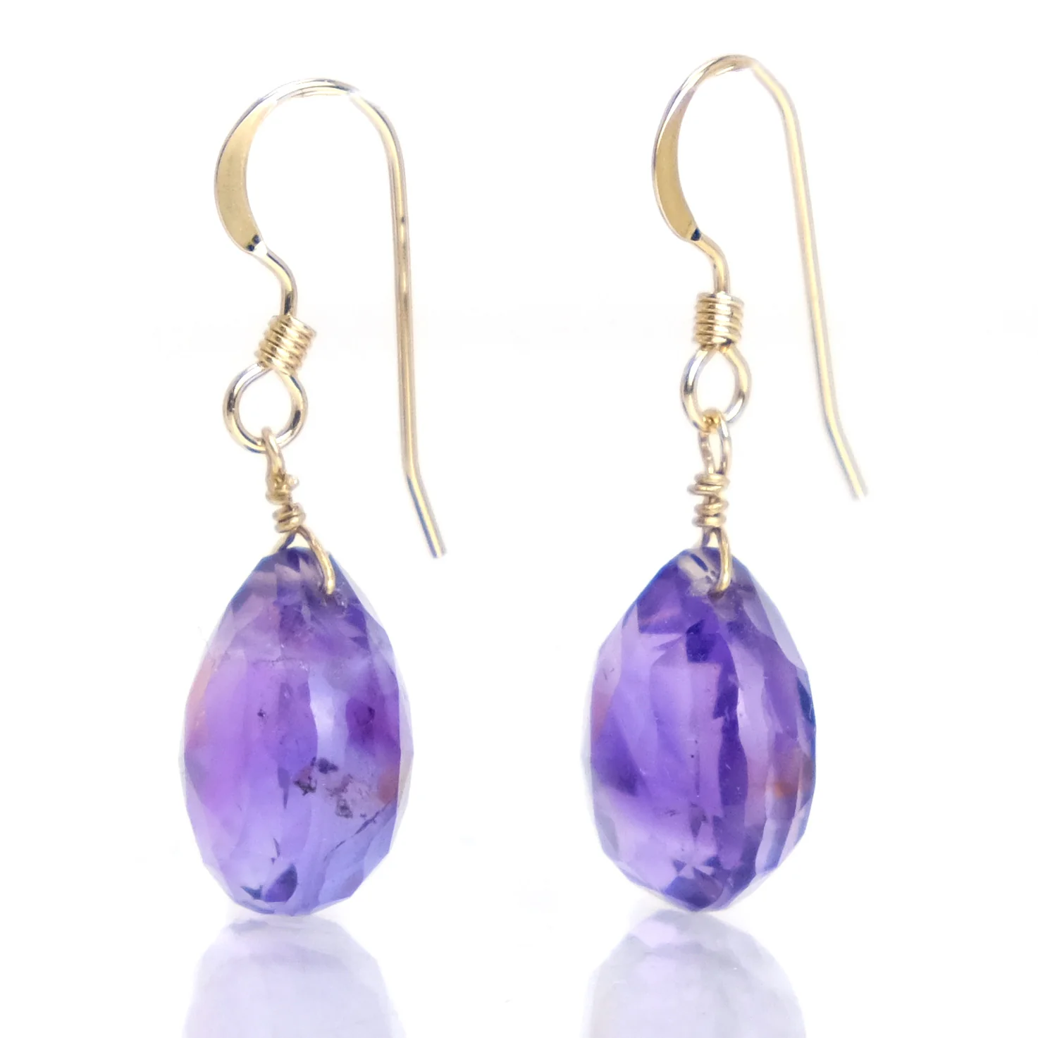 Amethyst Earrings with Gold Filled Earwires - Image 2