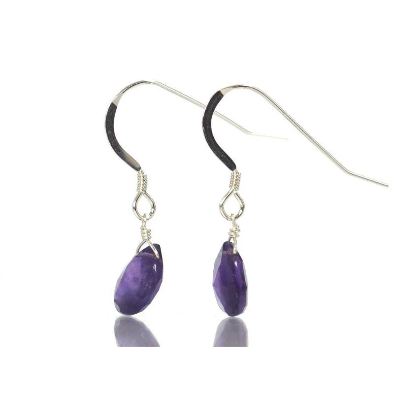 Amethyst Earrings with Sterling Silver French Ear Wire - Image 2