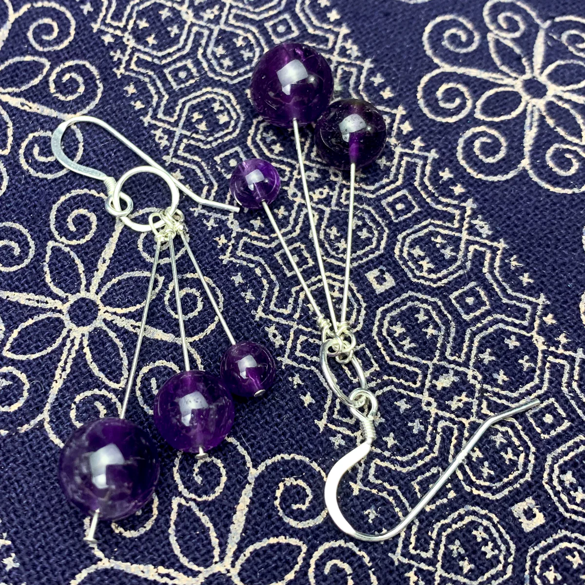 Amethyst Earrings With Sterling Silver French Earwires - Image 2