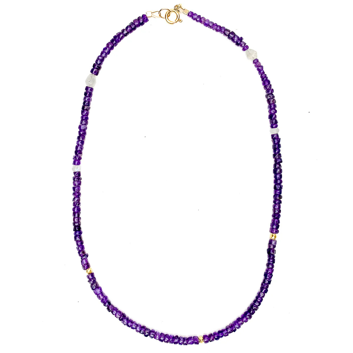 Amethyst & Moonstone Necklace With Gold Vermeil Spring Clasp - Image 2