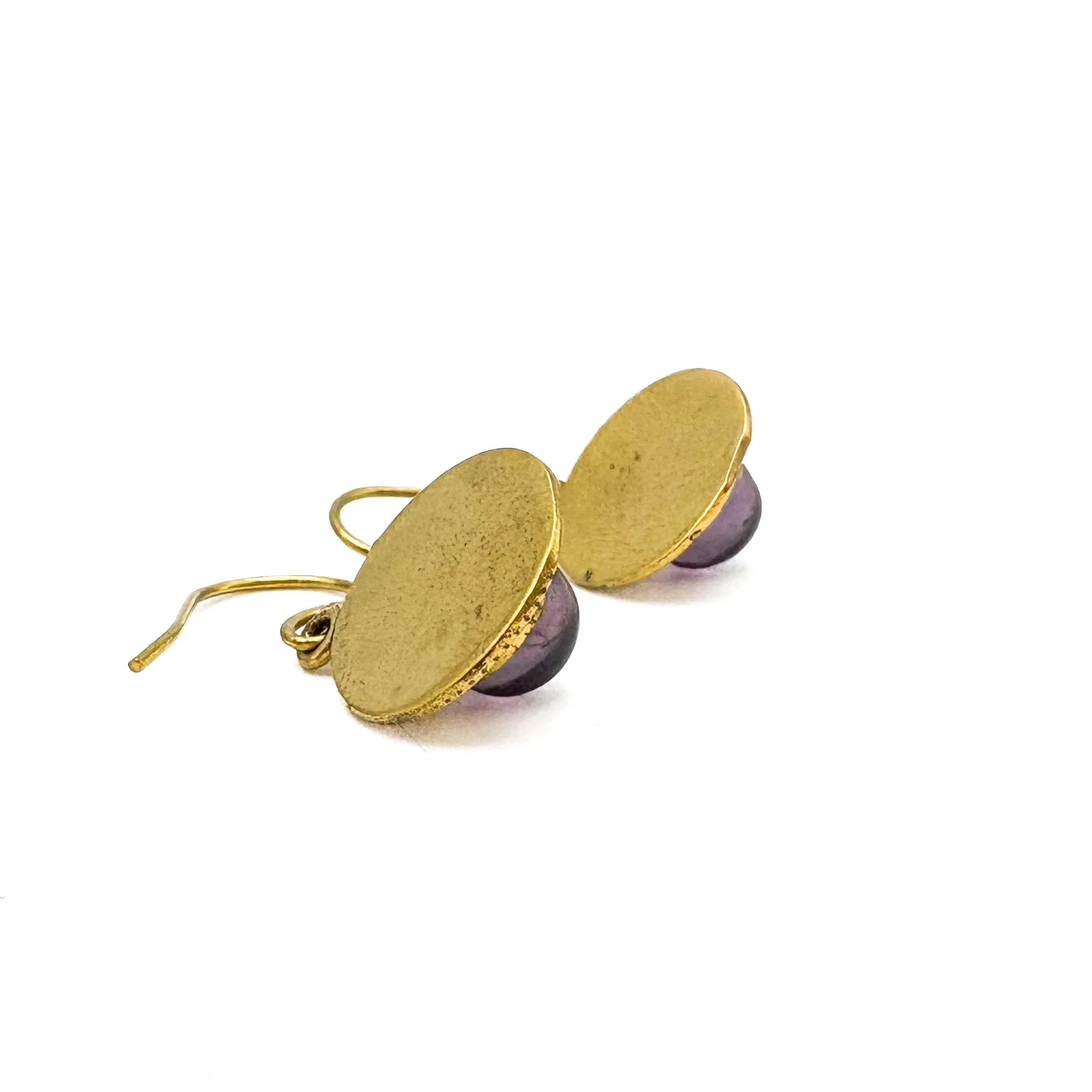 Amethyst Round & Round Brass Earrings - Image 8