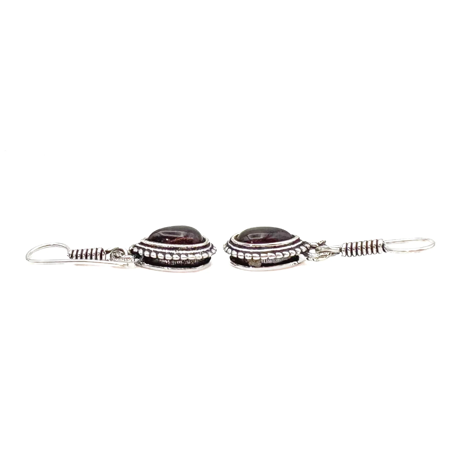 Amethyst Small Teardrop White Brass Earrings - Image 6