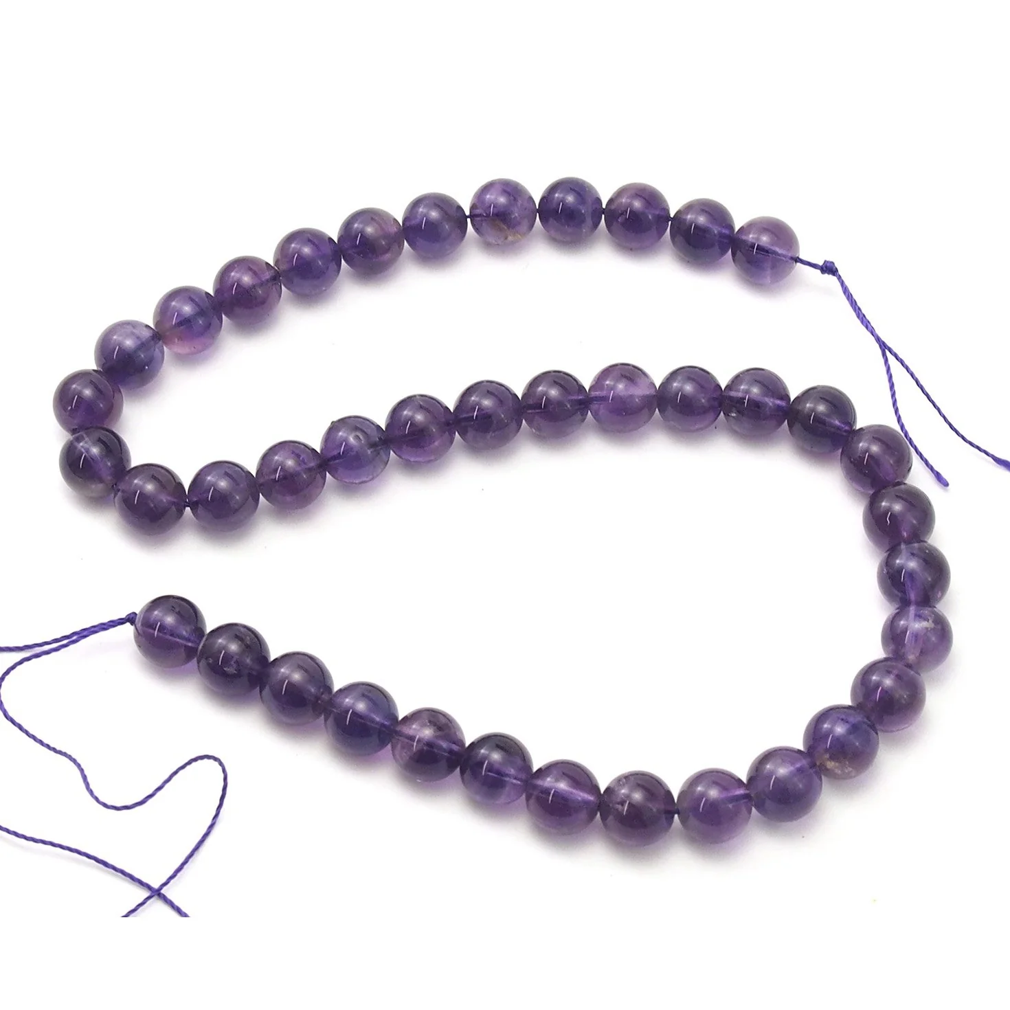 Amethyst Smooth Rounds 10mm Strand - Image 2