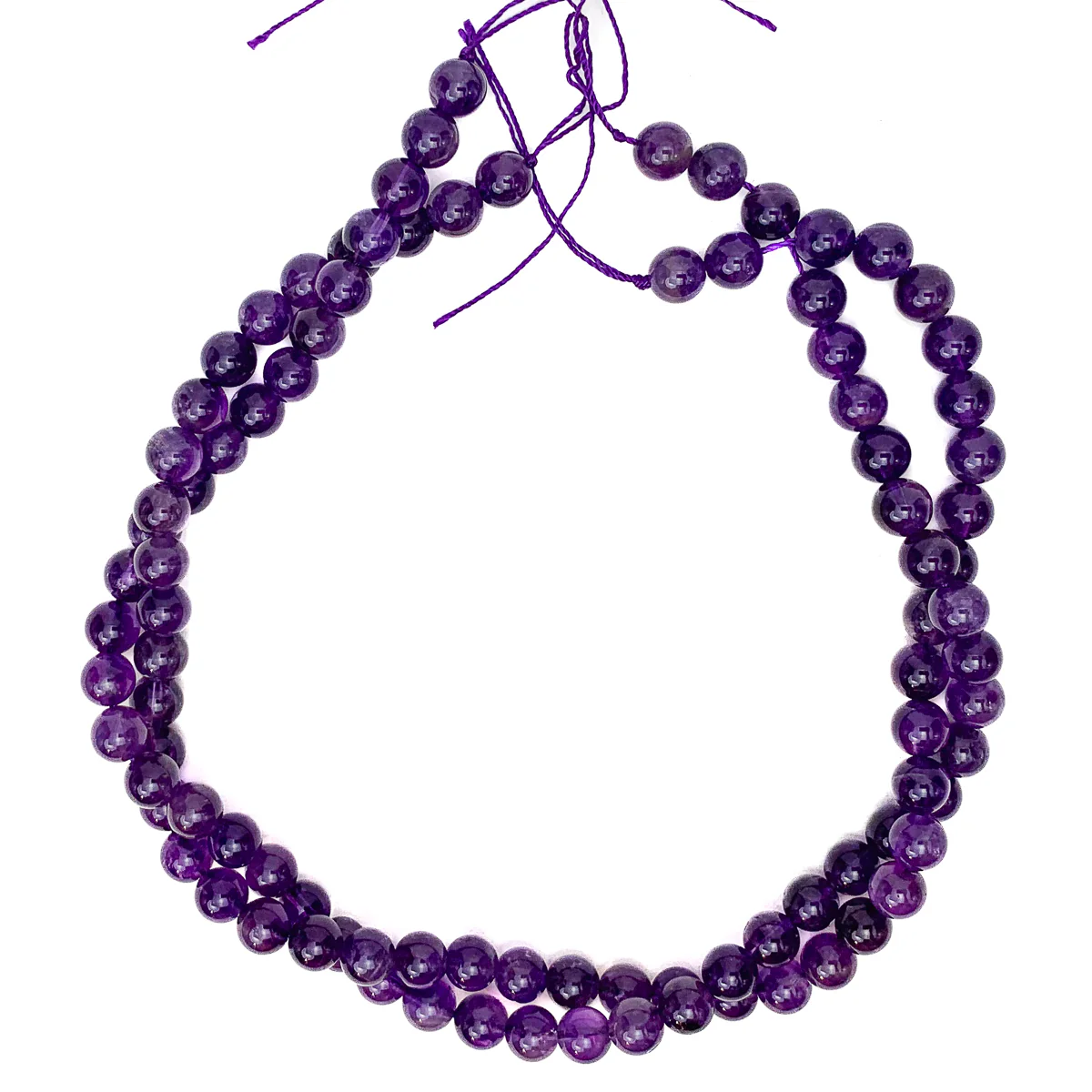 Amethyst X Fine 8mm Smooth Rounds Bead Strand - Image 4