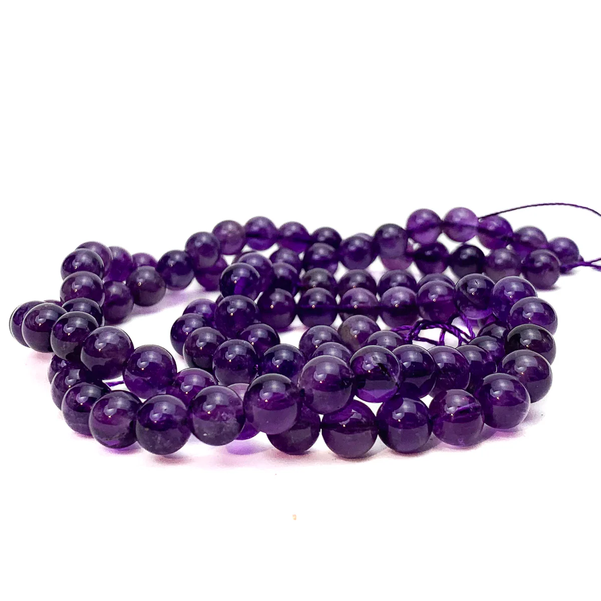 Amethyst X Fine 8mm Smooth Rounds Bead Strand - Image 5