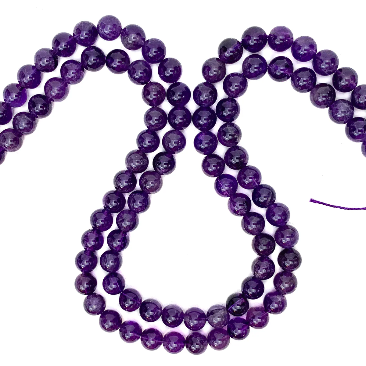 Amethyst X Fine 8mm Smooth Rounds Bead Strand - Image 6
