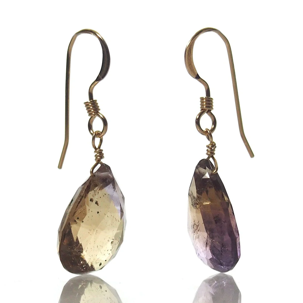 Ametrine Earrings with Gold Filled French Earwires - Image 2