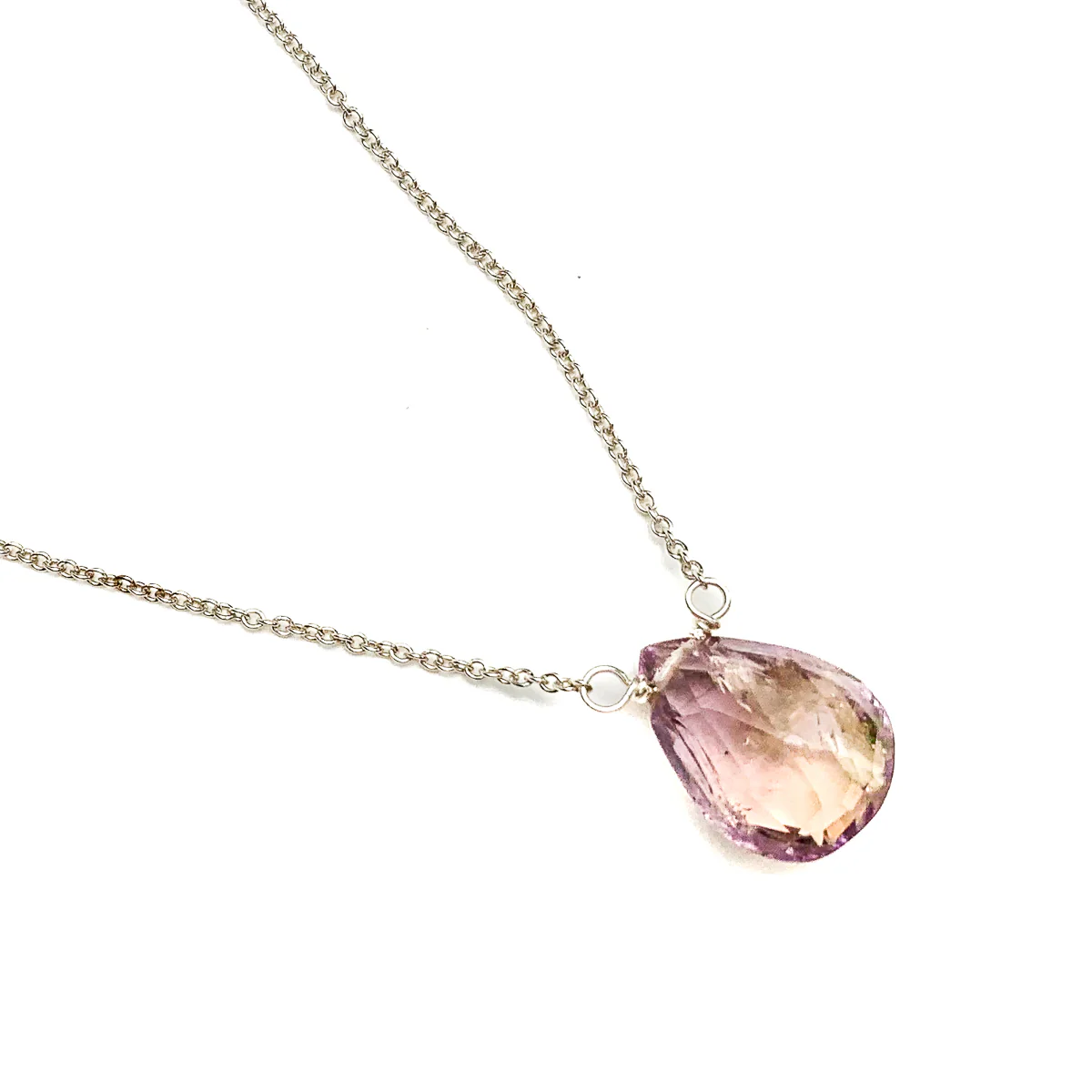 Ametrine Necklace on Sterling Silver Chain with Sterling Silver Trigger Clasp - Image 3
