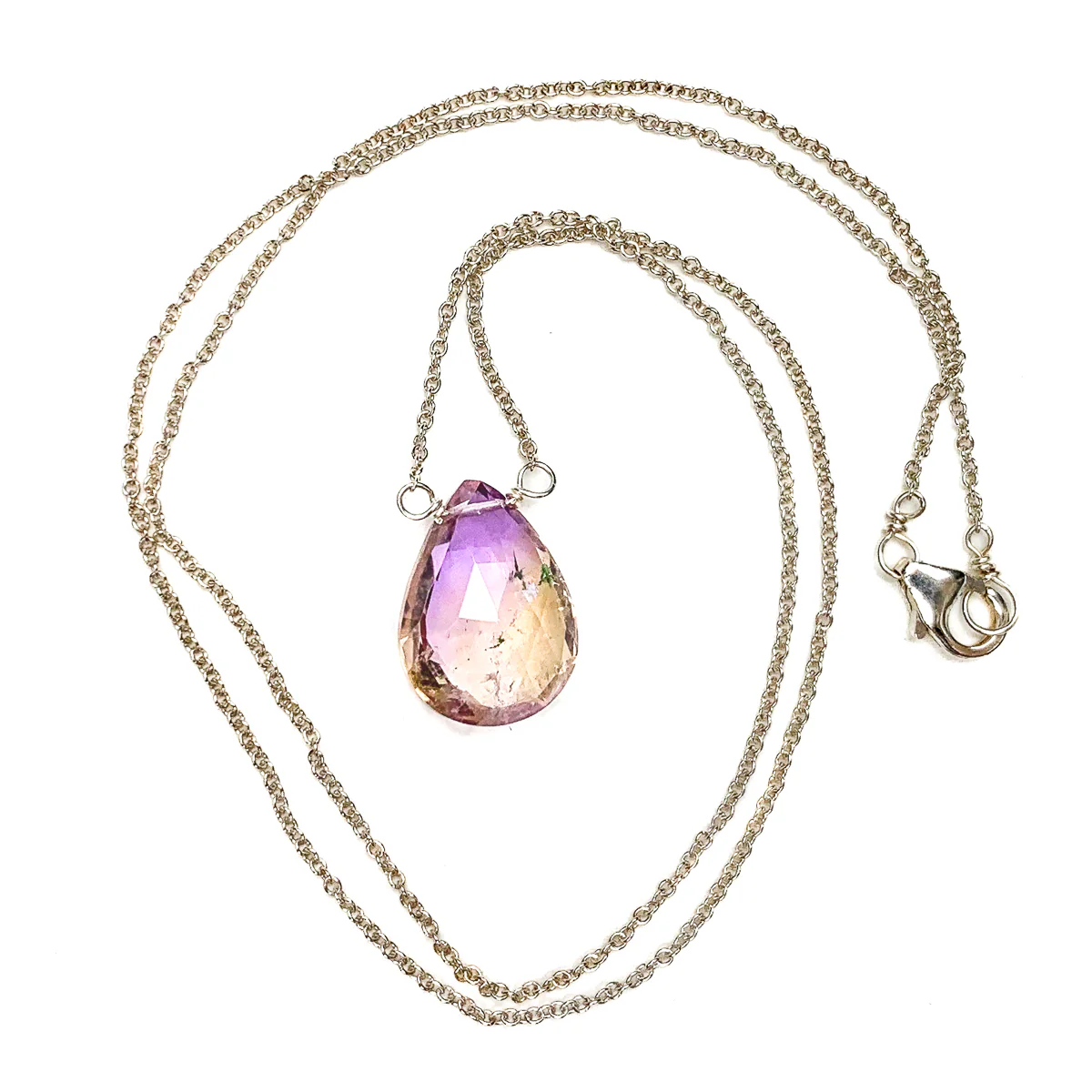 Ametrine Necklace on Sterling Silver Chain with Sterling Silver Trigger Clasp - Image 3