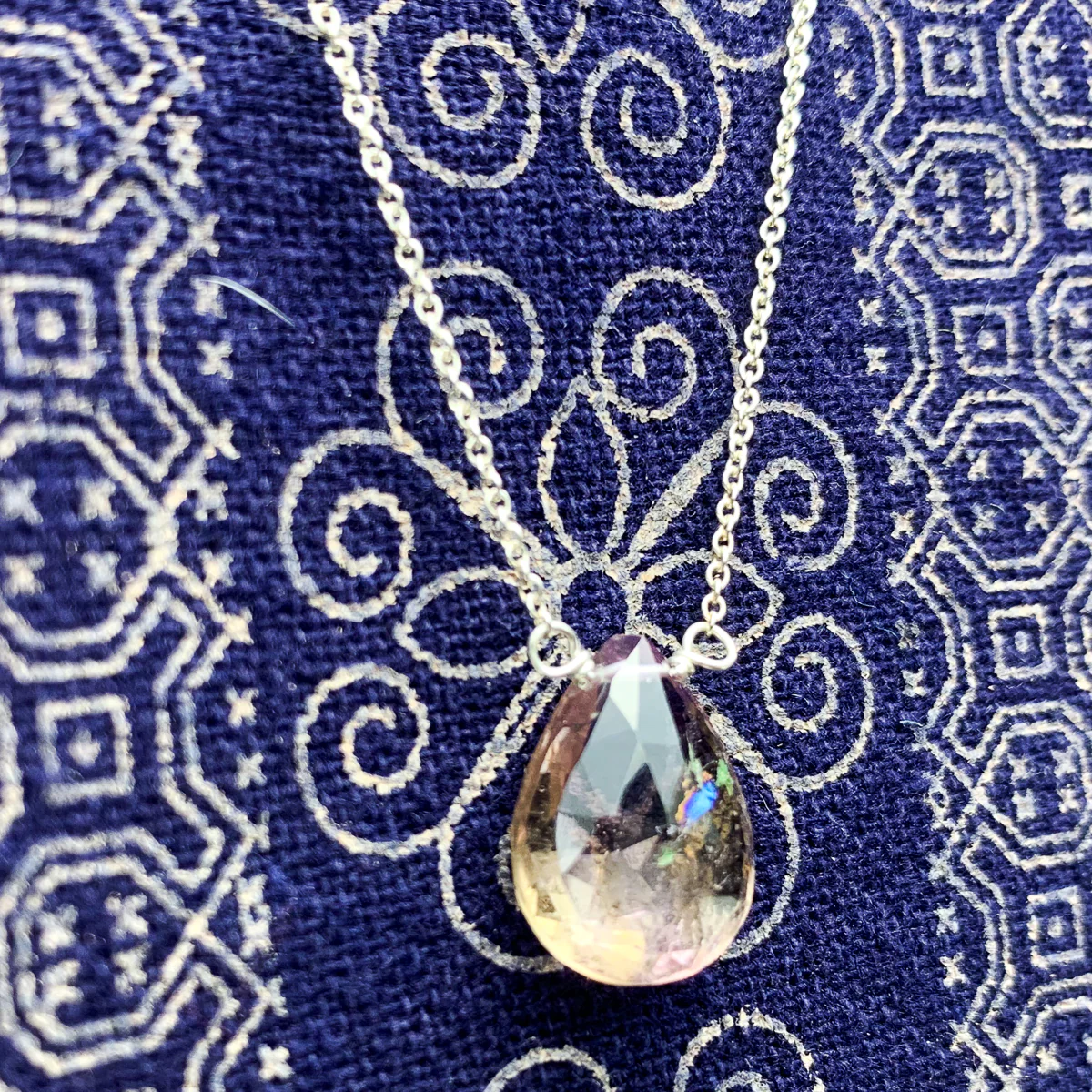 Ametrine Necklace on Sterling Silver Chain with Sterling Silver Trigger Clasp - Image 4